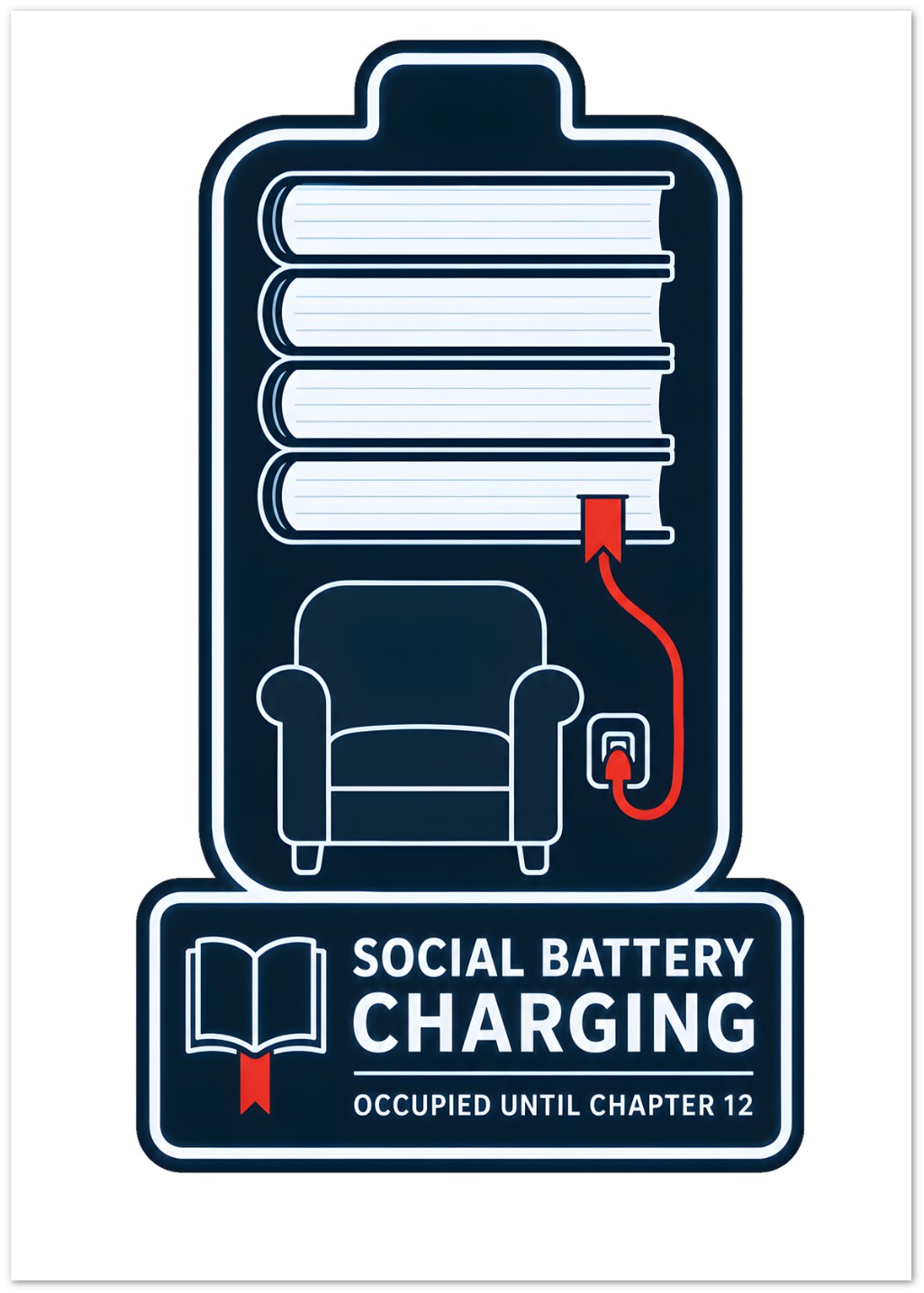 Social Battery Charging Greeting Card Pack — product view 1