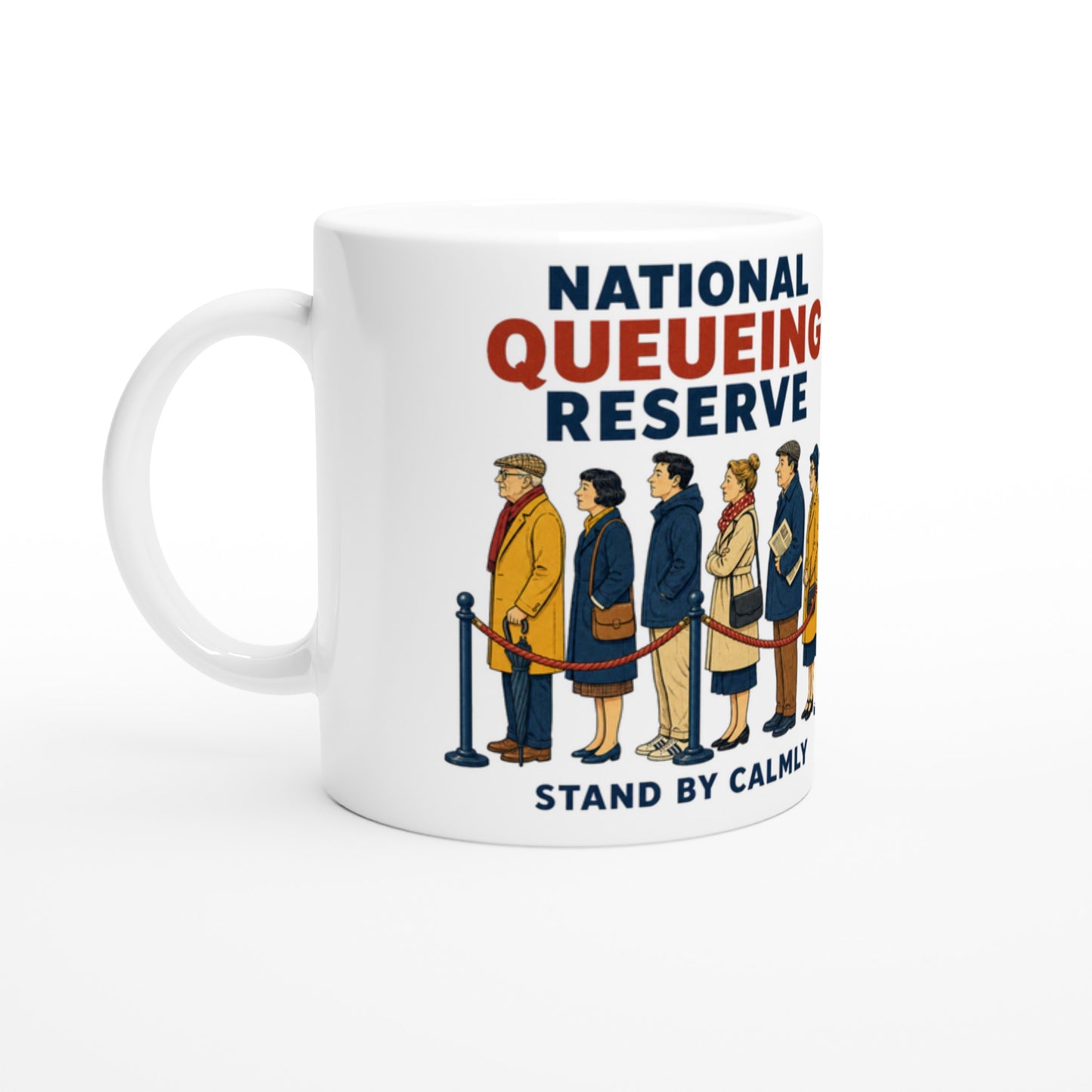 National Queueing Reserve – British Queue Graphic Mug — product view 2