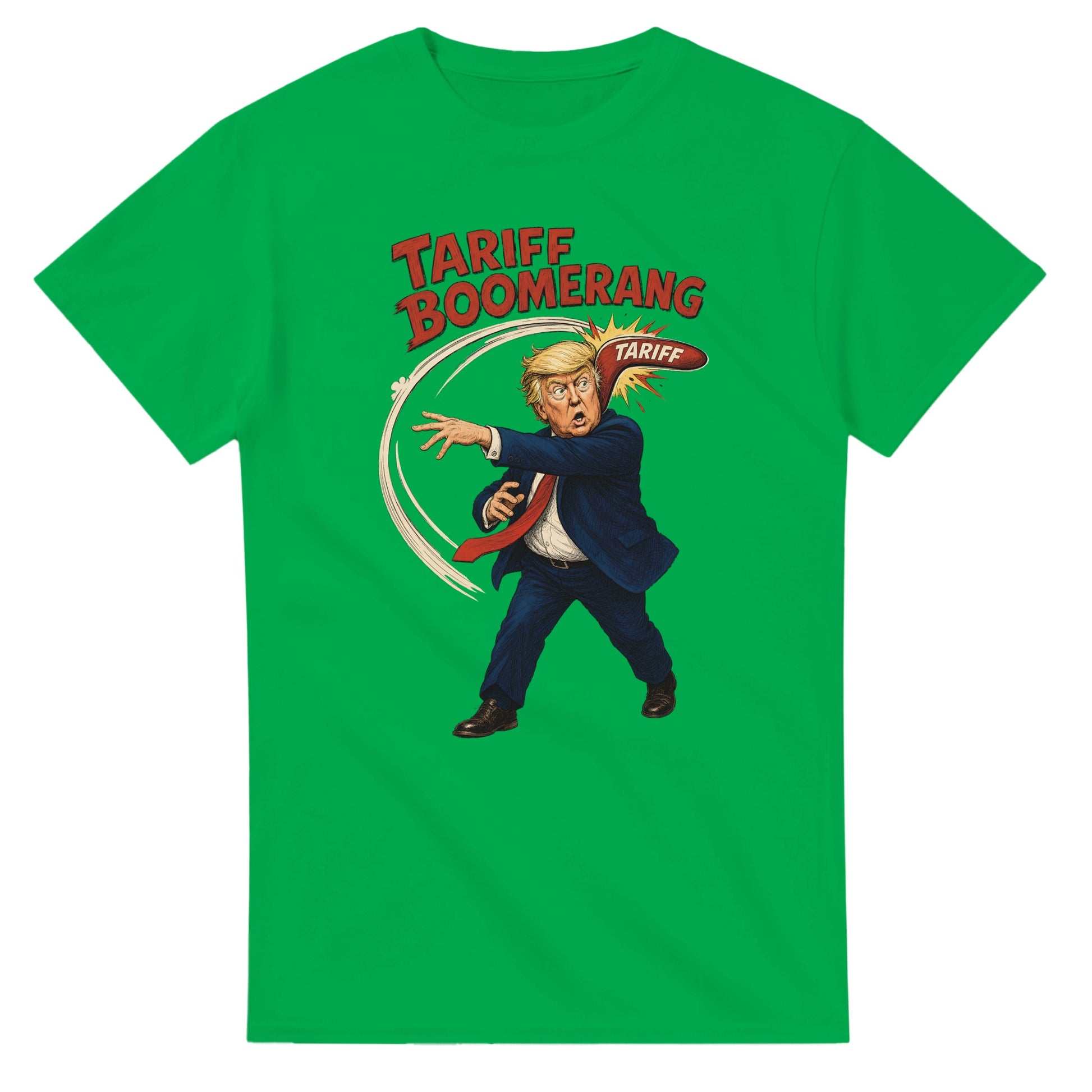 Tariff Boomerang – Trump Political Satire T-shirt — product view 11