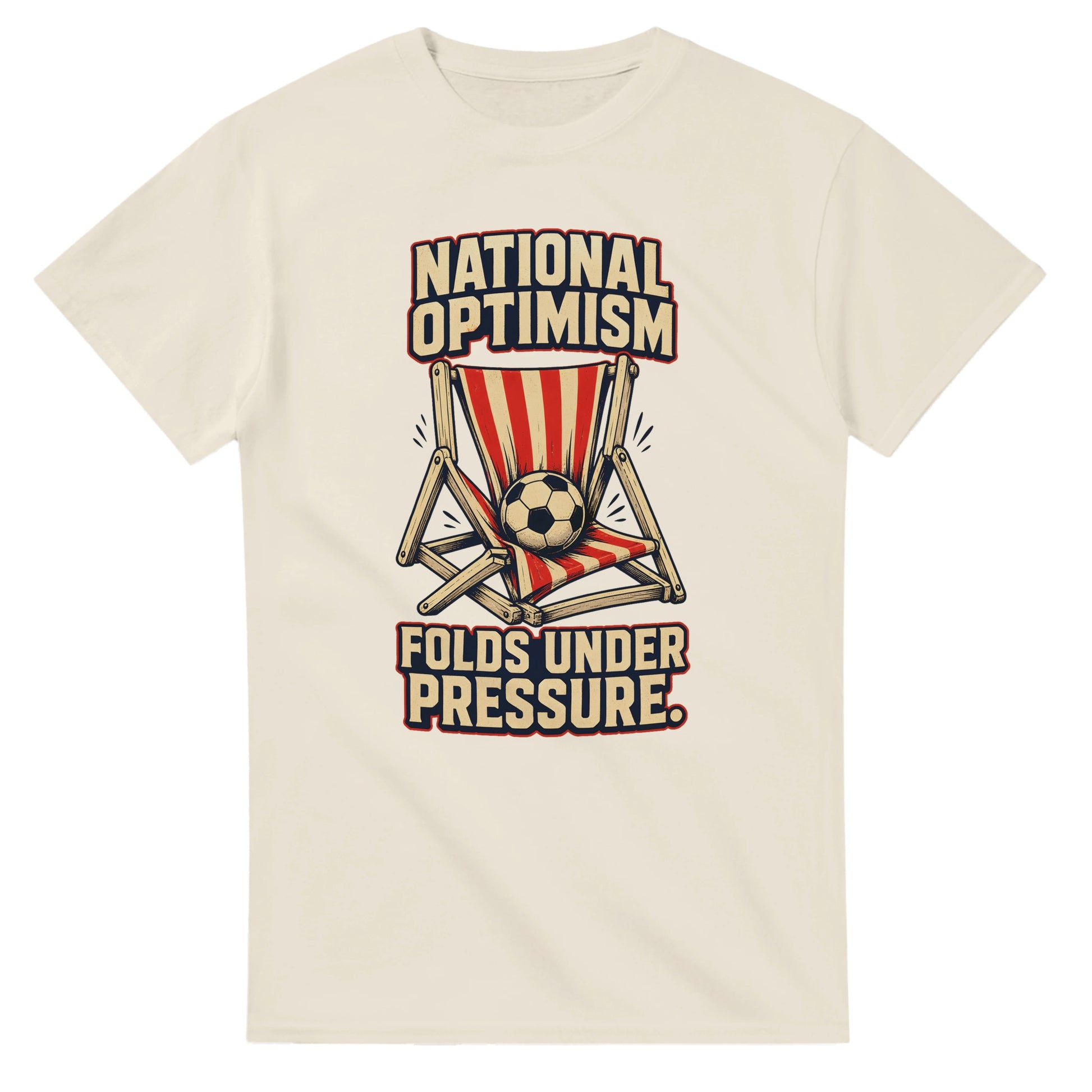 National Optimism Folds Under Pressure Football T-shirt — product view 8