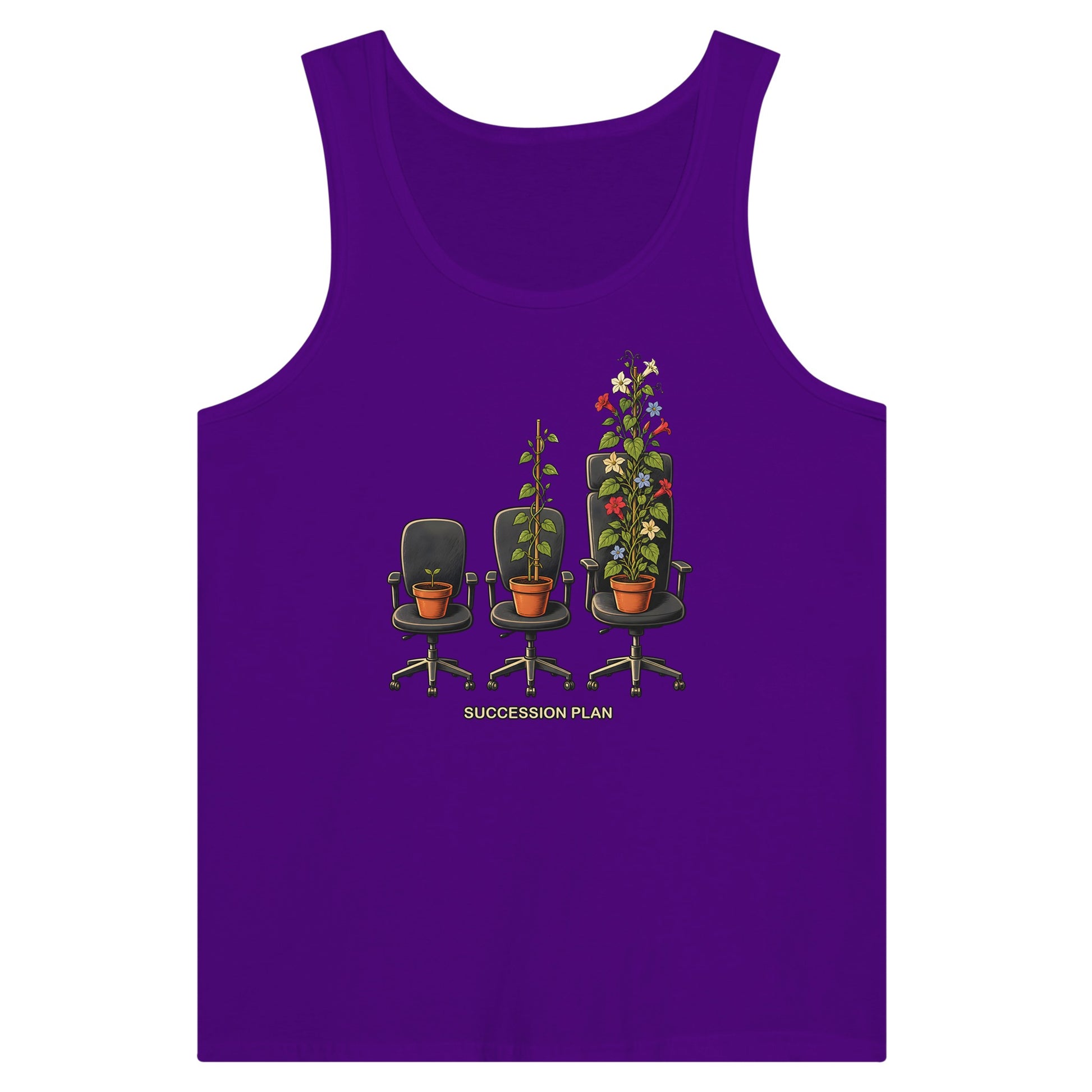 Succession Plan Office Chair Garden Graphic Premium Unisex Tank Top — product view 6