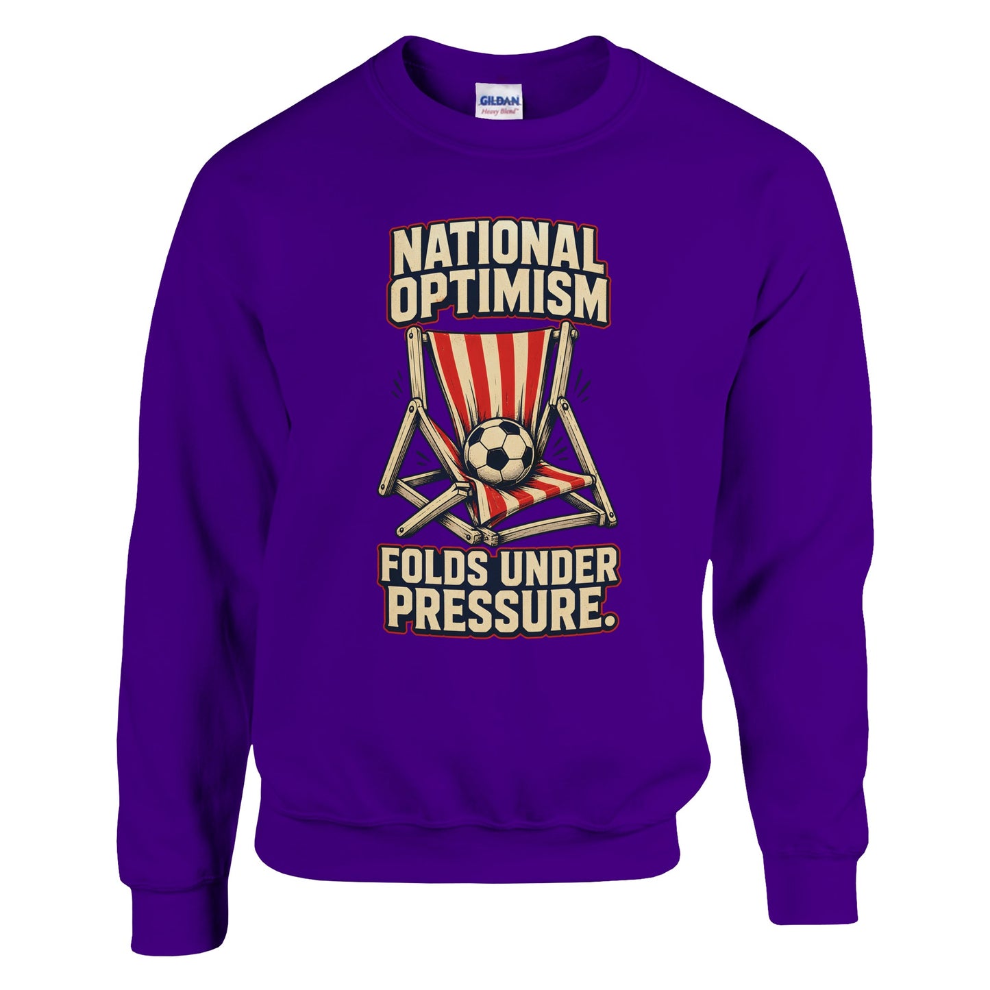 National Optimism Folds Under Pressure Football Sweatshirt — product view 6