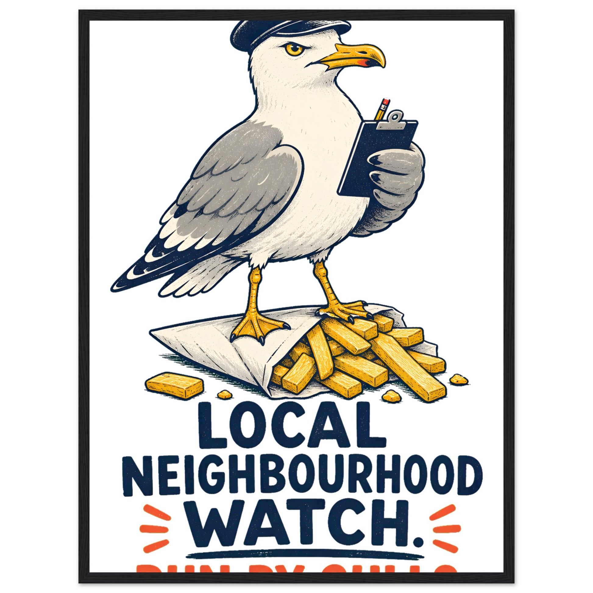 Local Neighbourhood Watch: Run by Gulls Framed Wall Art — product view 4