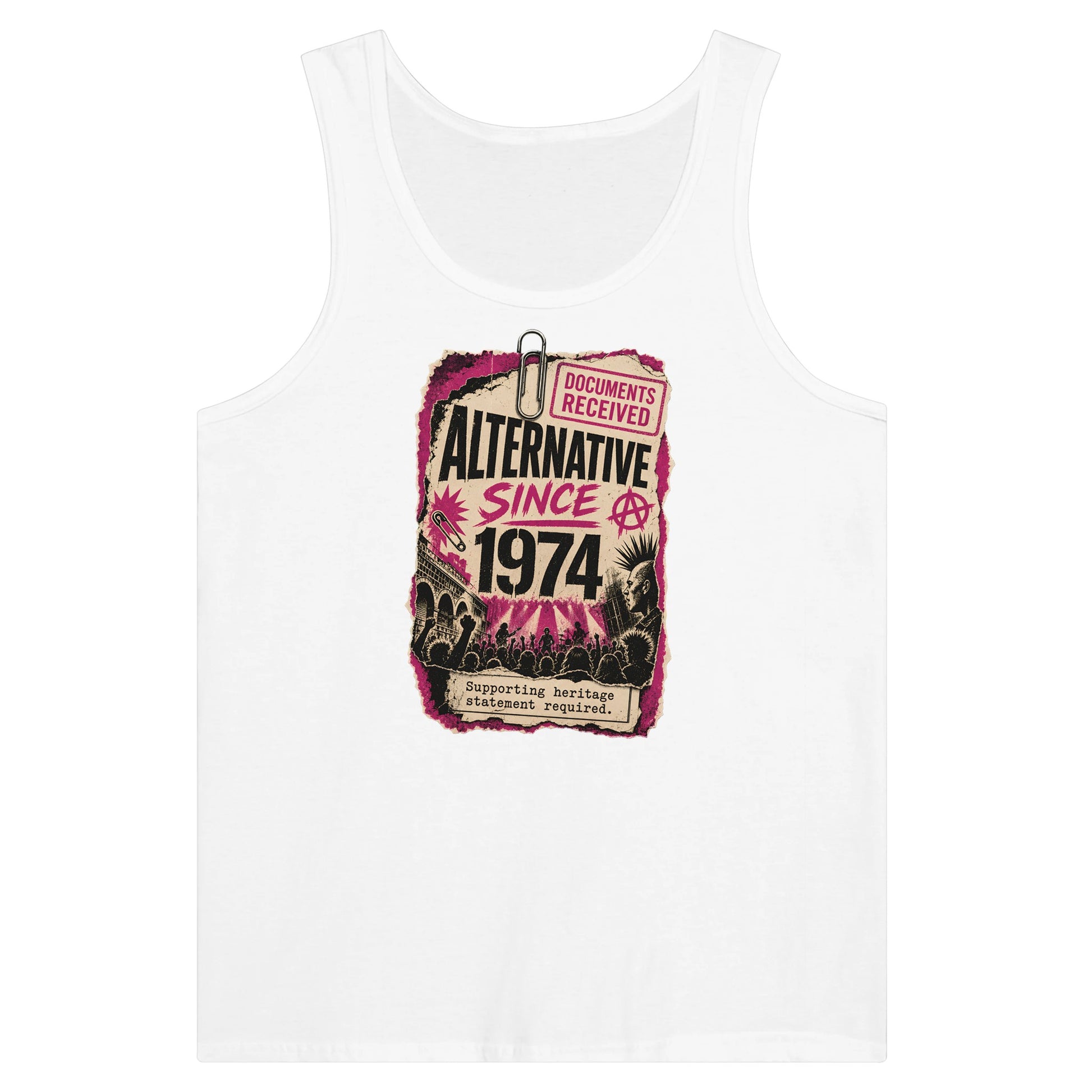 Camden Alternative Since 1974 — Illustrated Premium Unisex Tank Top — product view 1