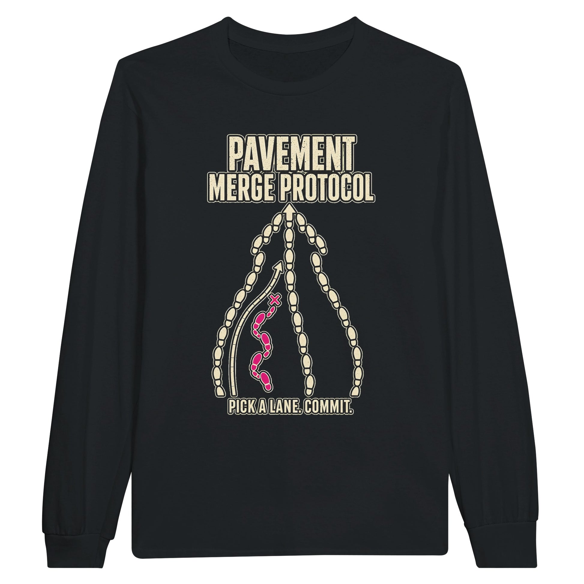 Pavement Merge Protocol — Pick a Lane Long-Sleeve T-shirt — product view 7