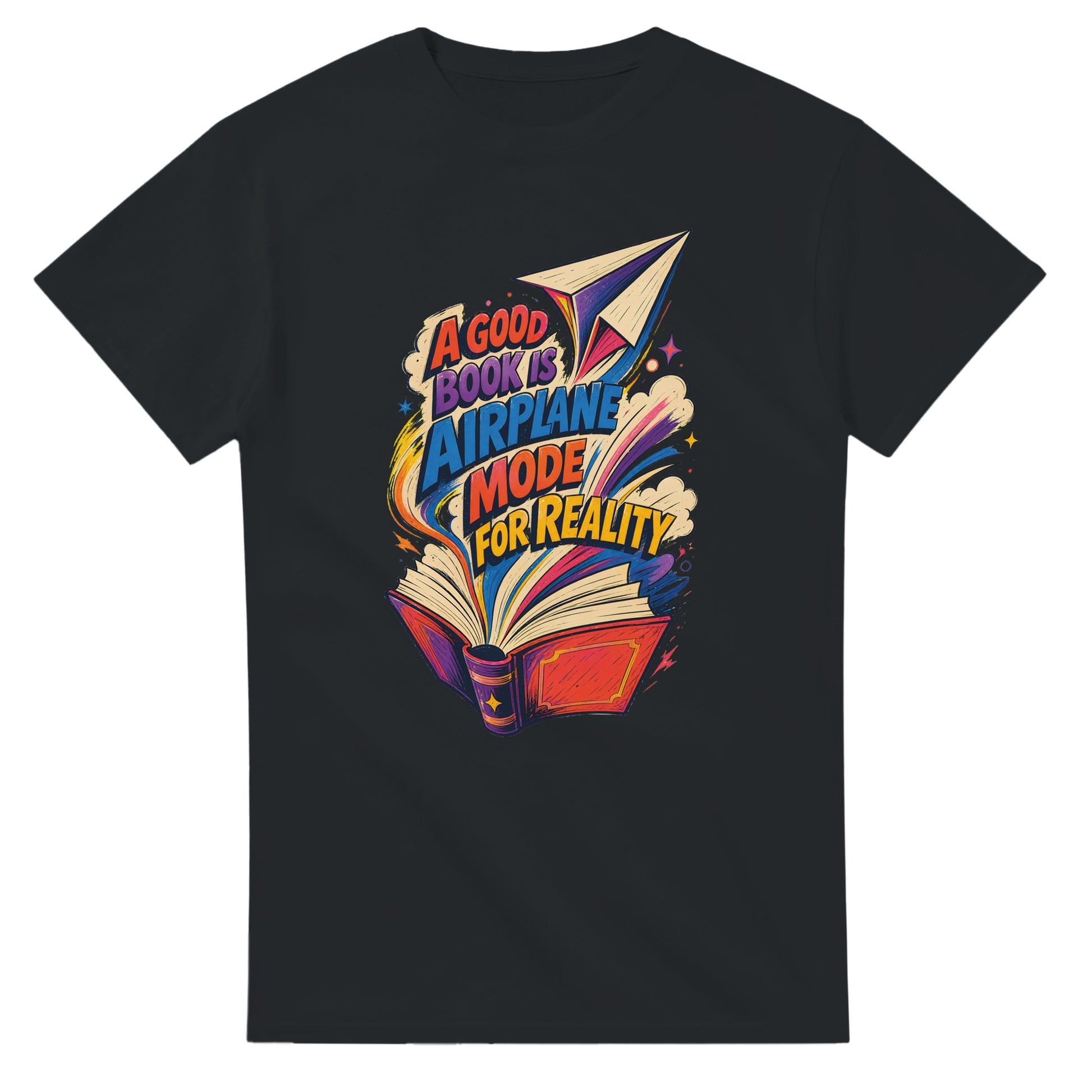 A Good Book Is Airplane Mode for Reality T-shirt — product view 10