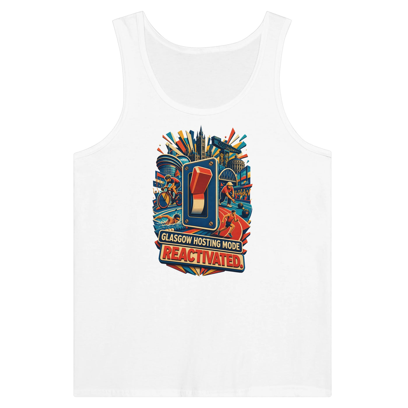Glasgow Hosting Mode — Reactivated Premium Unisex Tank Top