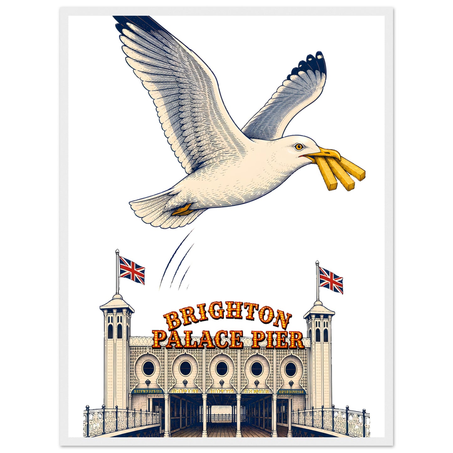 Brighton Palace Pier Chip Heist Framed Wall Art — product view 2