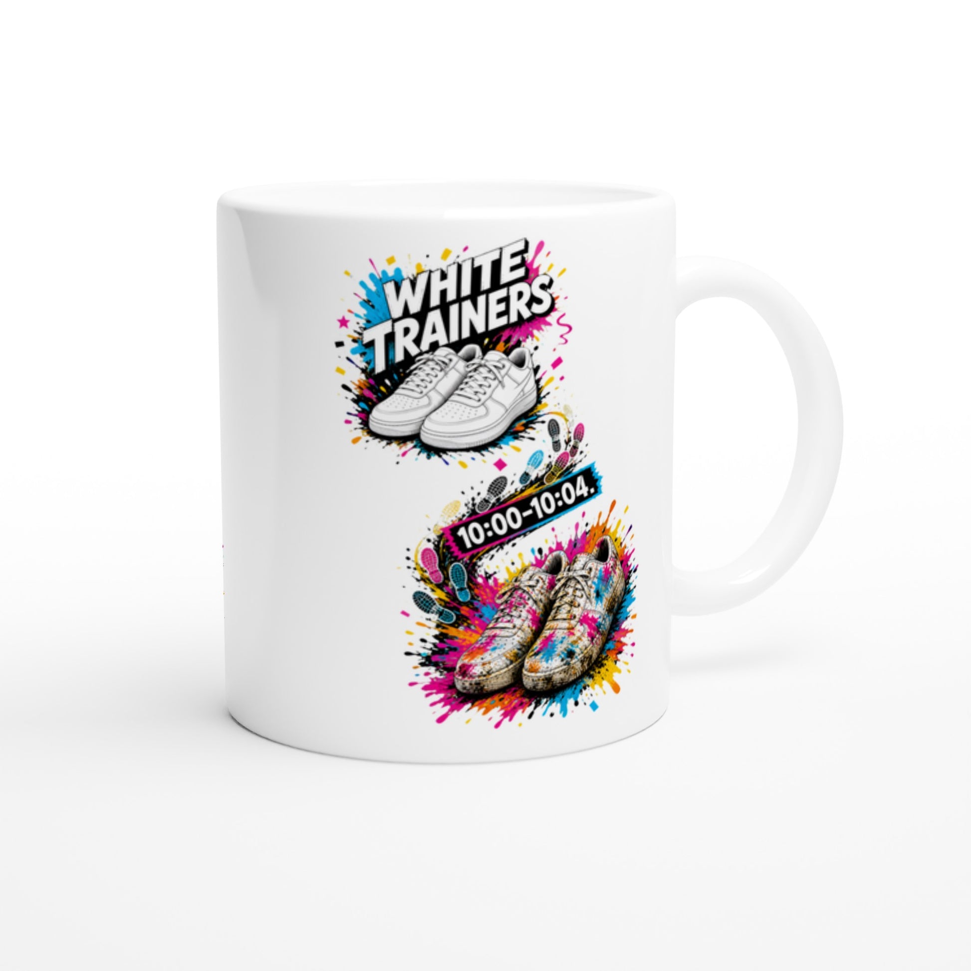 White Trainers: 10:00–10:04 Mug — product view 2