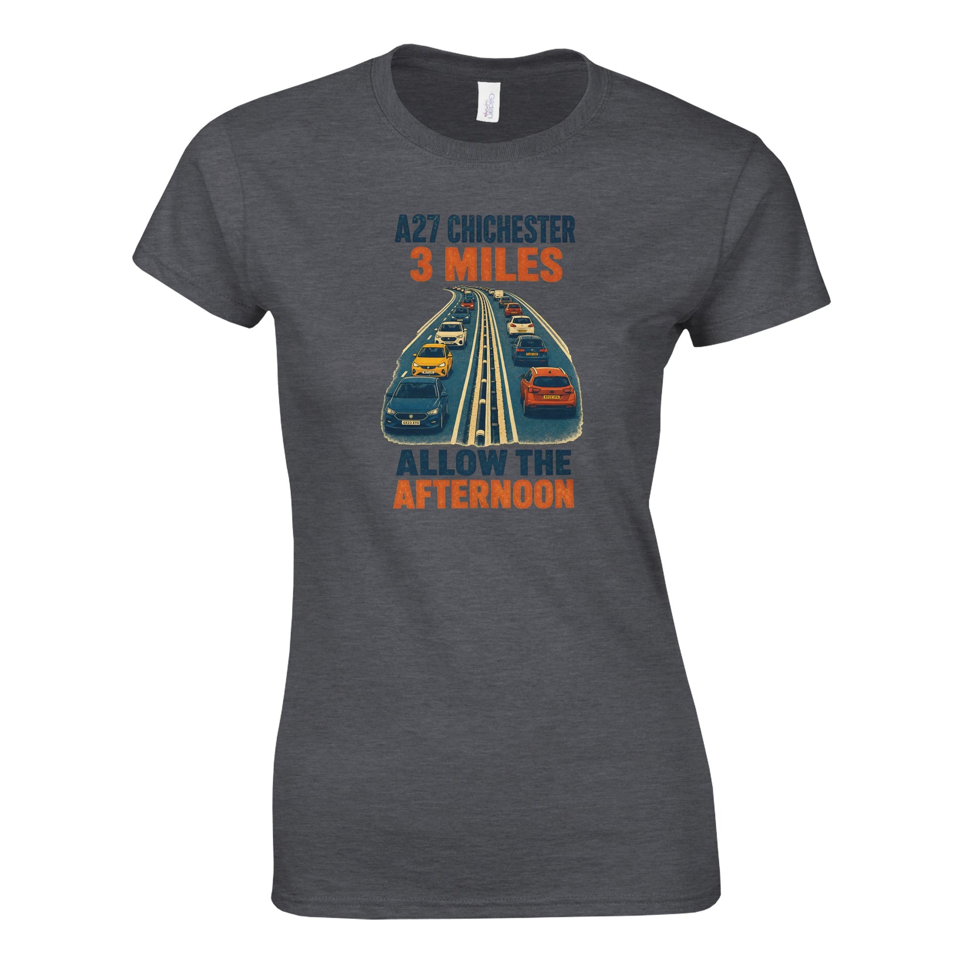 A27 Chichester – 3 Miles, Allow the Afternoon Women's T-shirt — product view 4