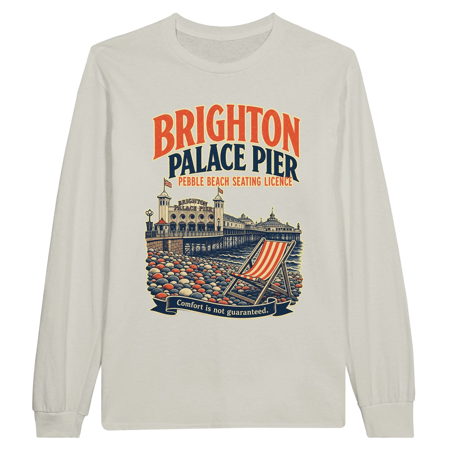 Brighton Pebble Beach Seating Licence Long-Sleeve T-shirt — product view 14