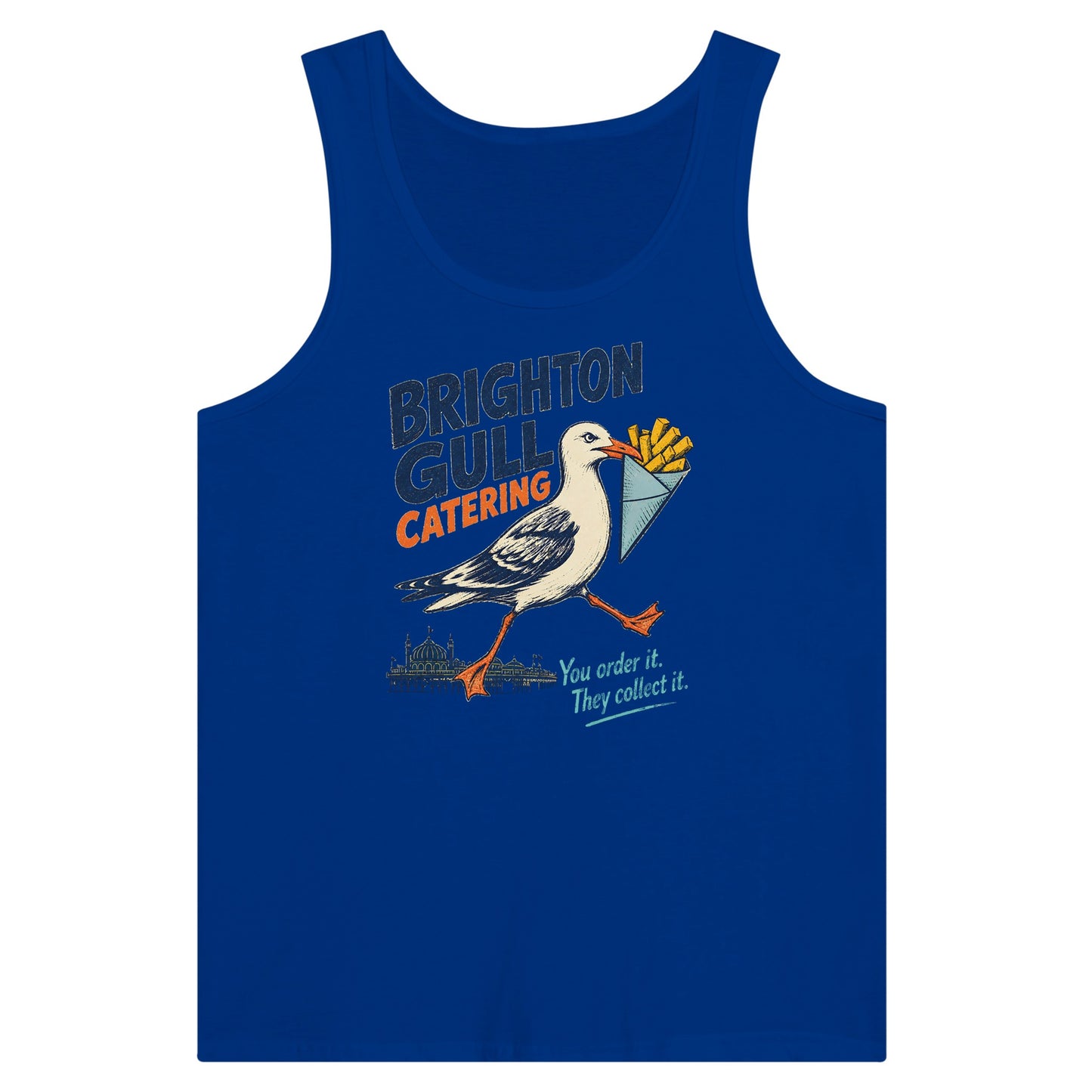 Brighton Gull Catering - You Order It, They Collect It Premium Unisex Tank Top — product view 3