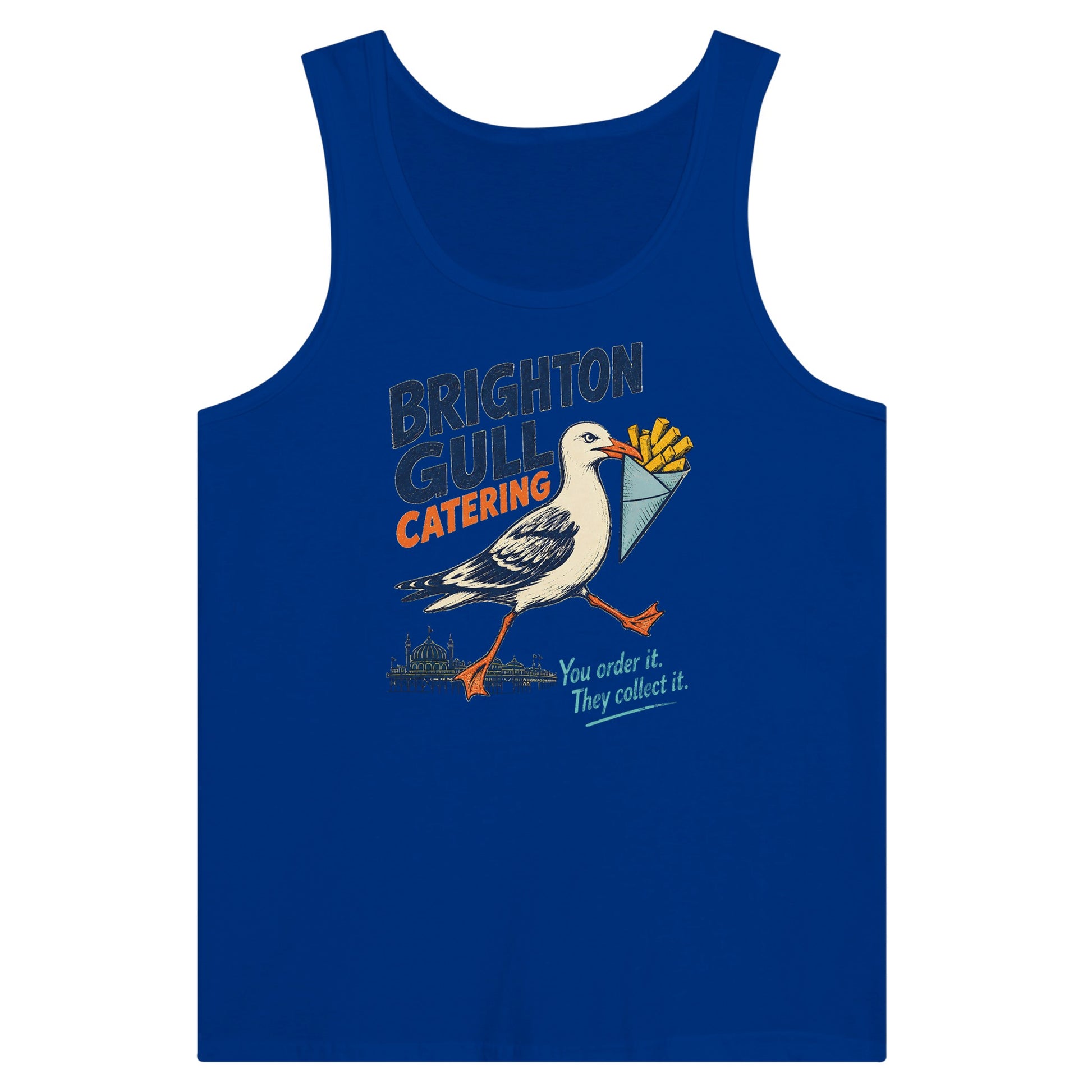 Brighton Gull Catering - You Order It, They Collect It Premium Unisex Tank Top — product view 3