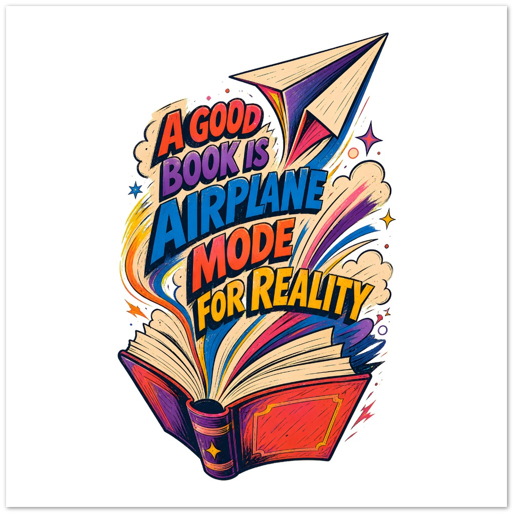 A Good Book Is Airplane Mode for Reality Greeting Card Pack — product view 3