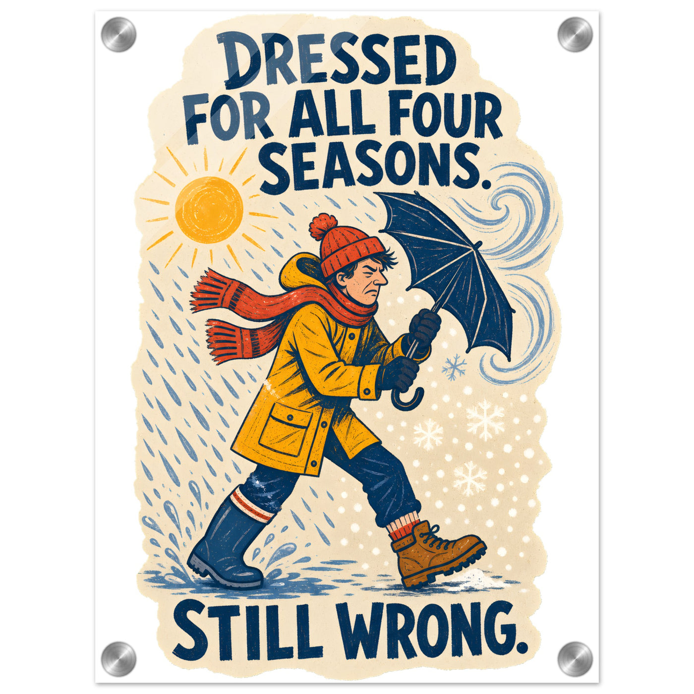 Dressed for All Four Seasons. Still Wrong. Acrylic Print