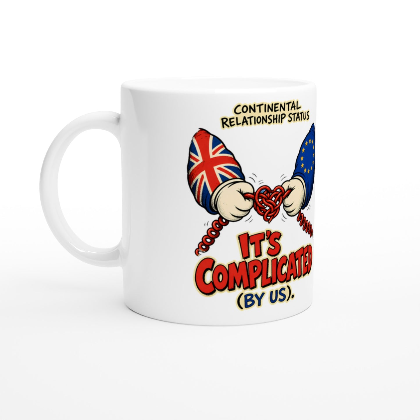 It's Complicated (By Us) UK–EU 1990s Cartoon Mug — product view 1