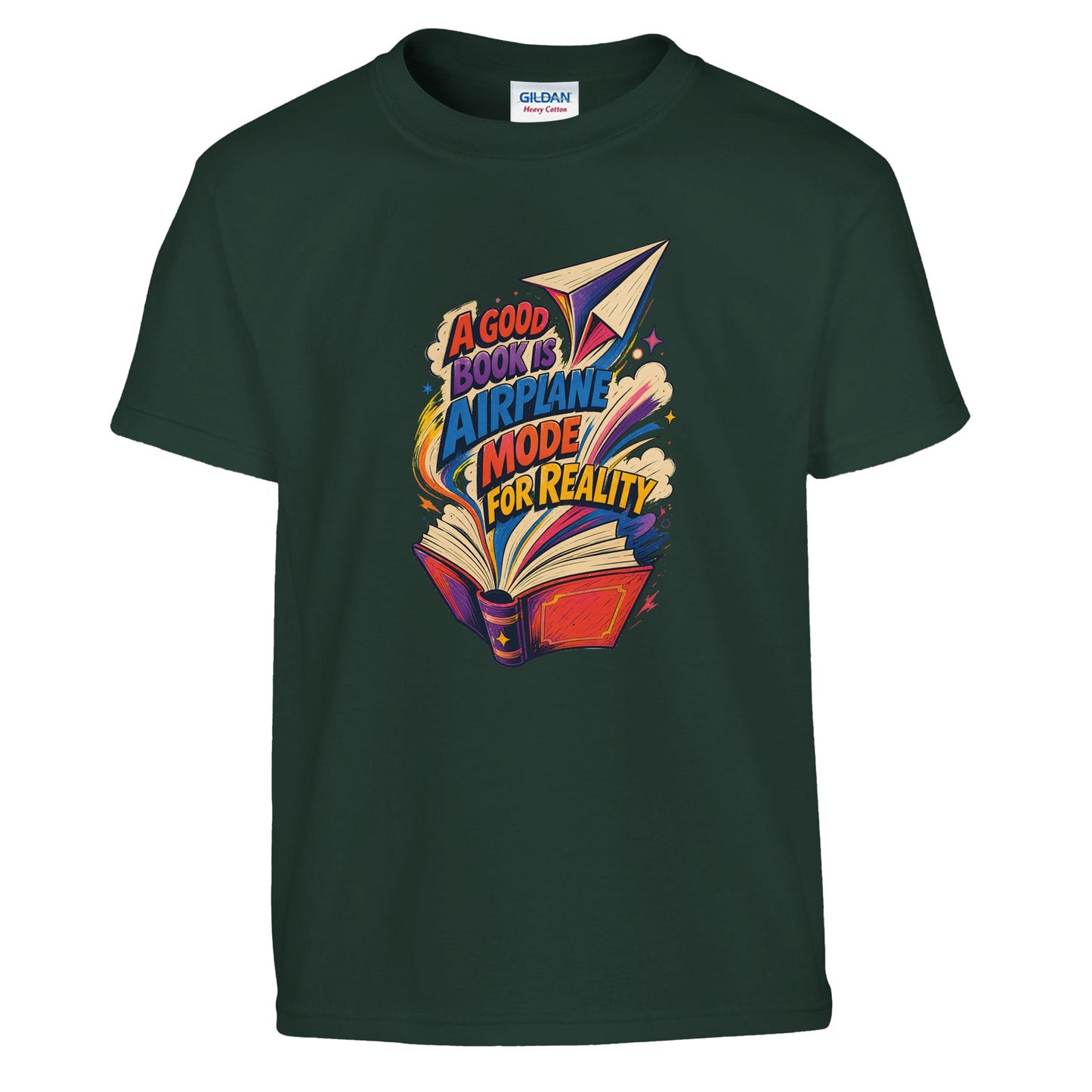 A Good Book Is Airplane Mode for Reality Kids' T-shirt — product view 13