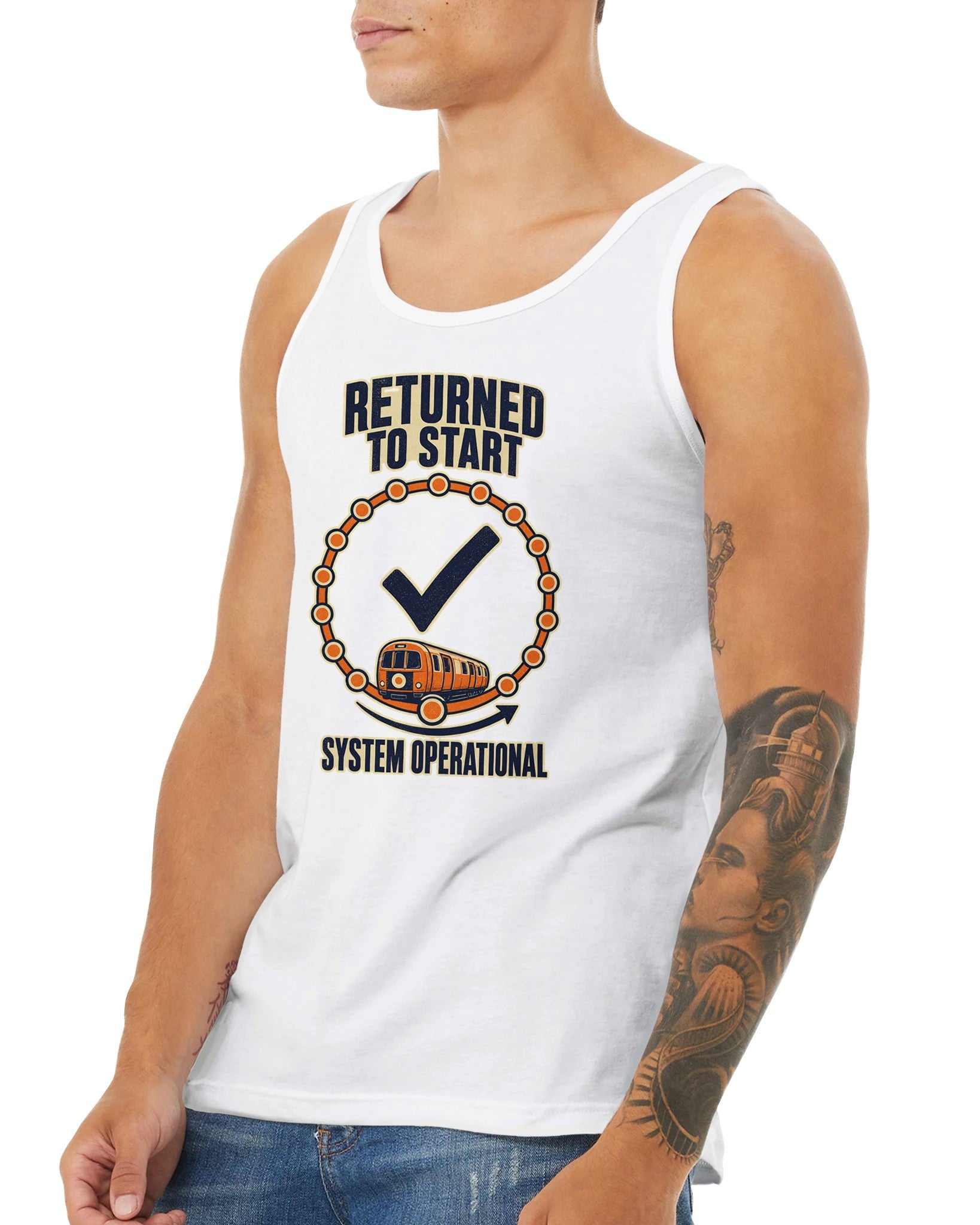Glasgow Subway: System Operational Premium Unisex Tank Top — product view 16