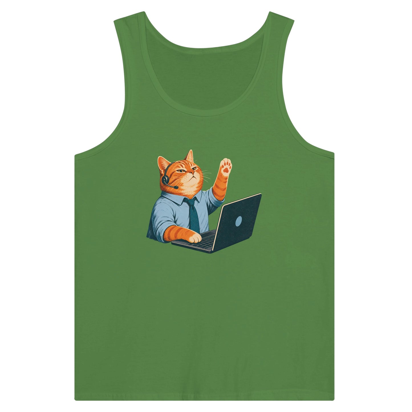 Cat Calls the Meeting Premium Unisex Tank Top — product view 13
