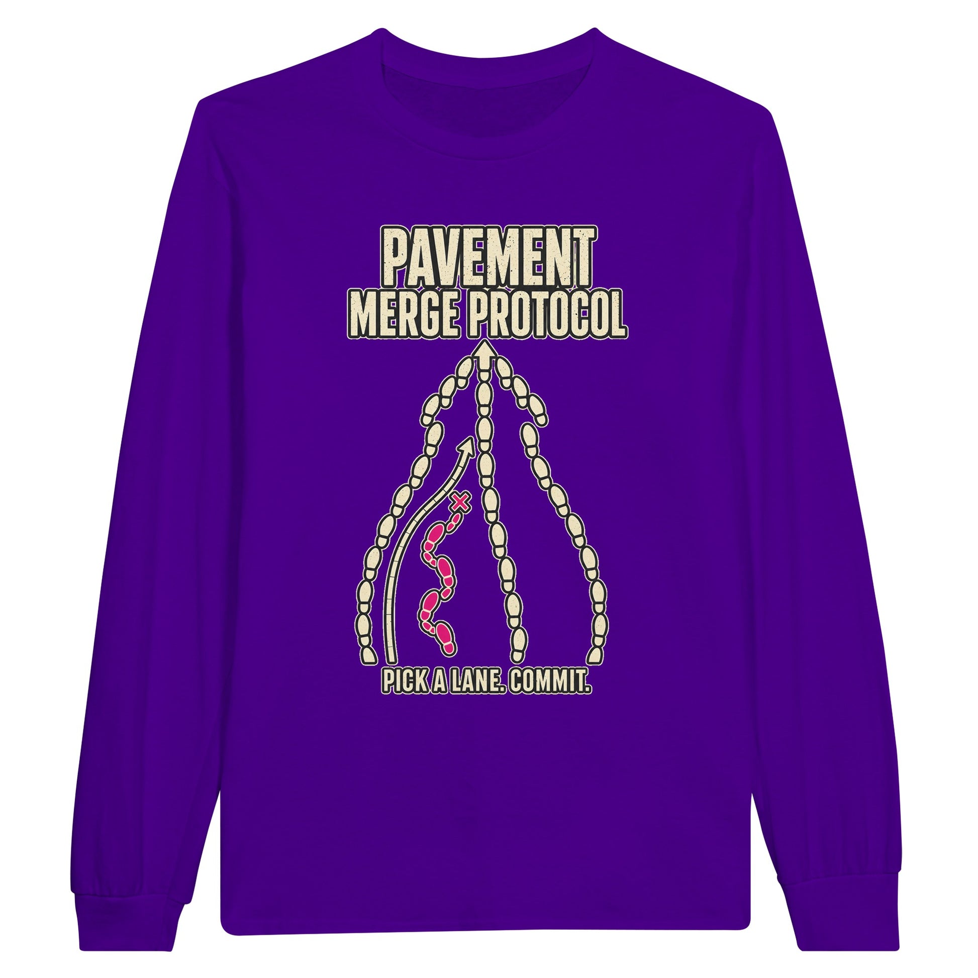 Pavement Merge Protocol — Pick a Lane Long-Sleeve T-shirt — product view 13