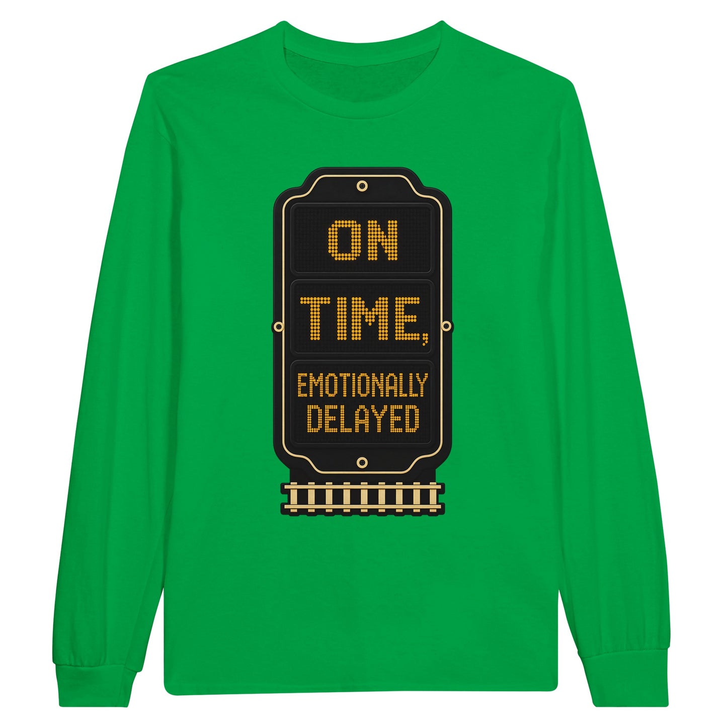 On Time, Emotionally Delayed Rail Graphic Long-Sleeve T-shirt — product view 12