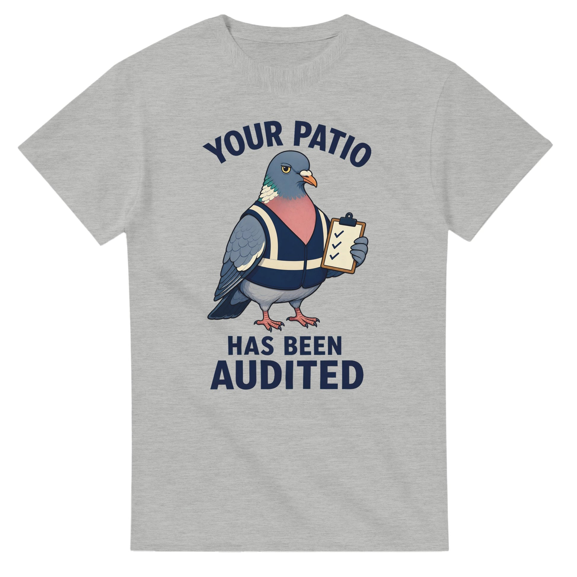 Your Patio Has Been Audited Pigeon Graphic T-shirt — product view 2