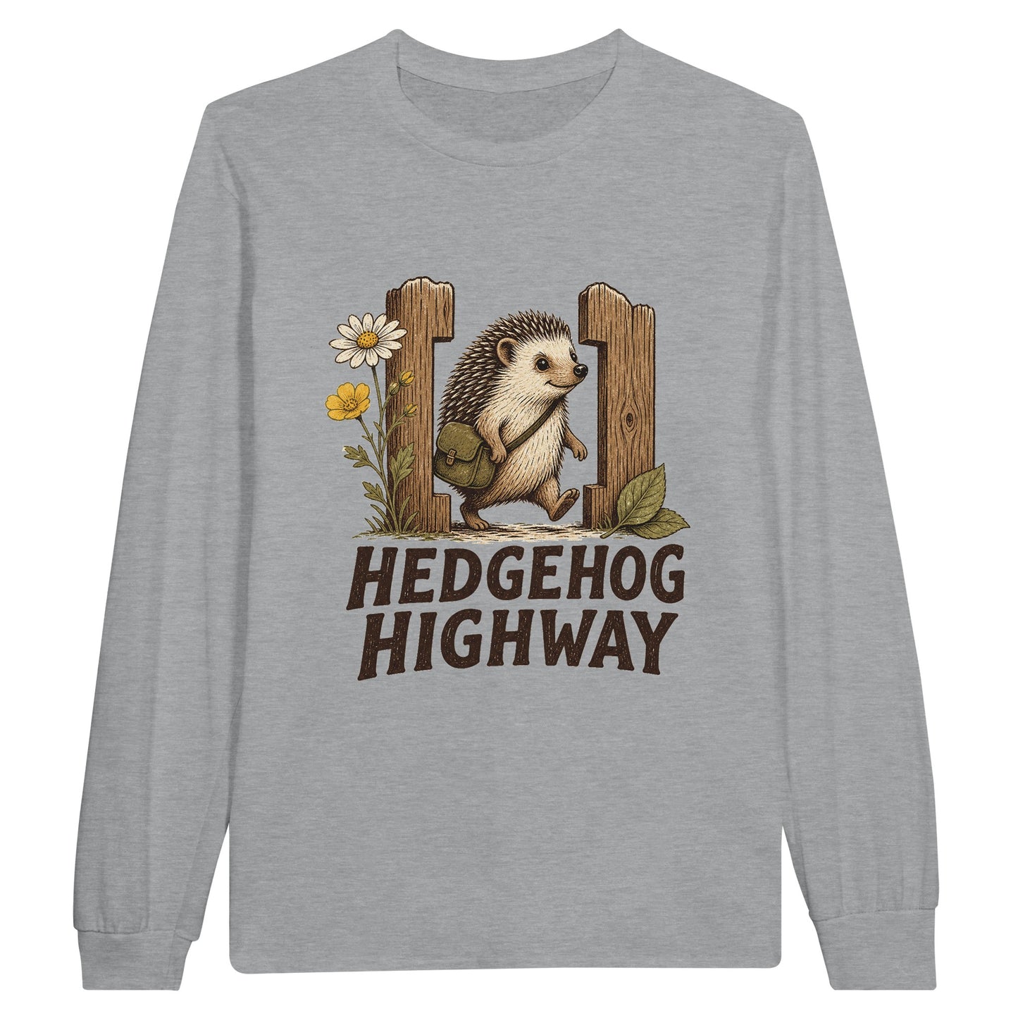 Hedgehog Highway Garden Graphic Long-Sleeve T-shirt — product view 6