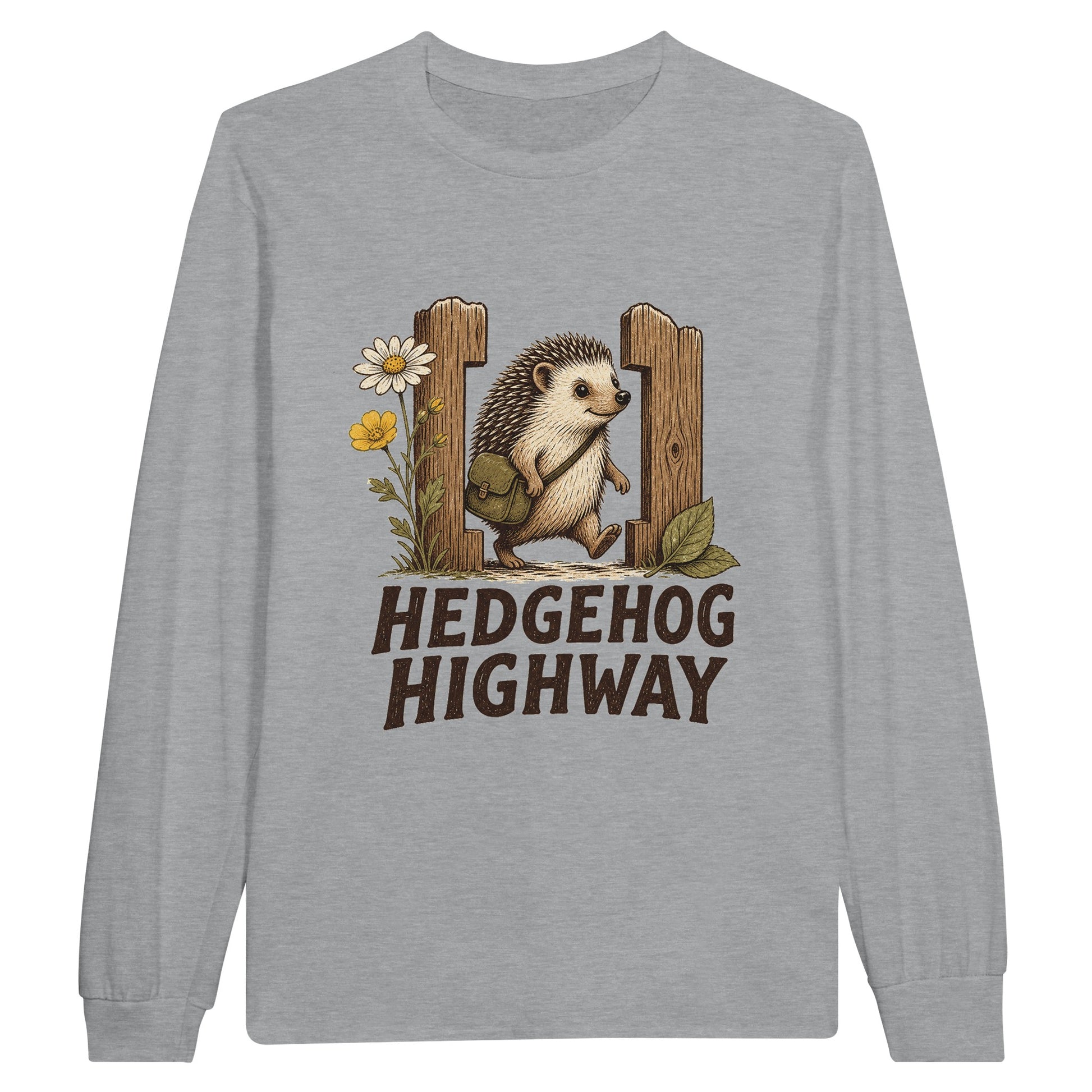Hedgehog Highway Garden Graphic Long-Sleeve T-shirt — product view 6