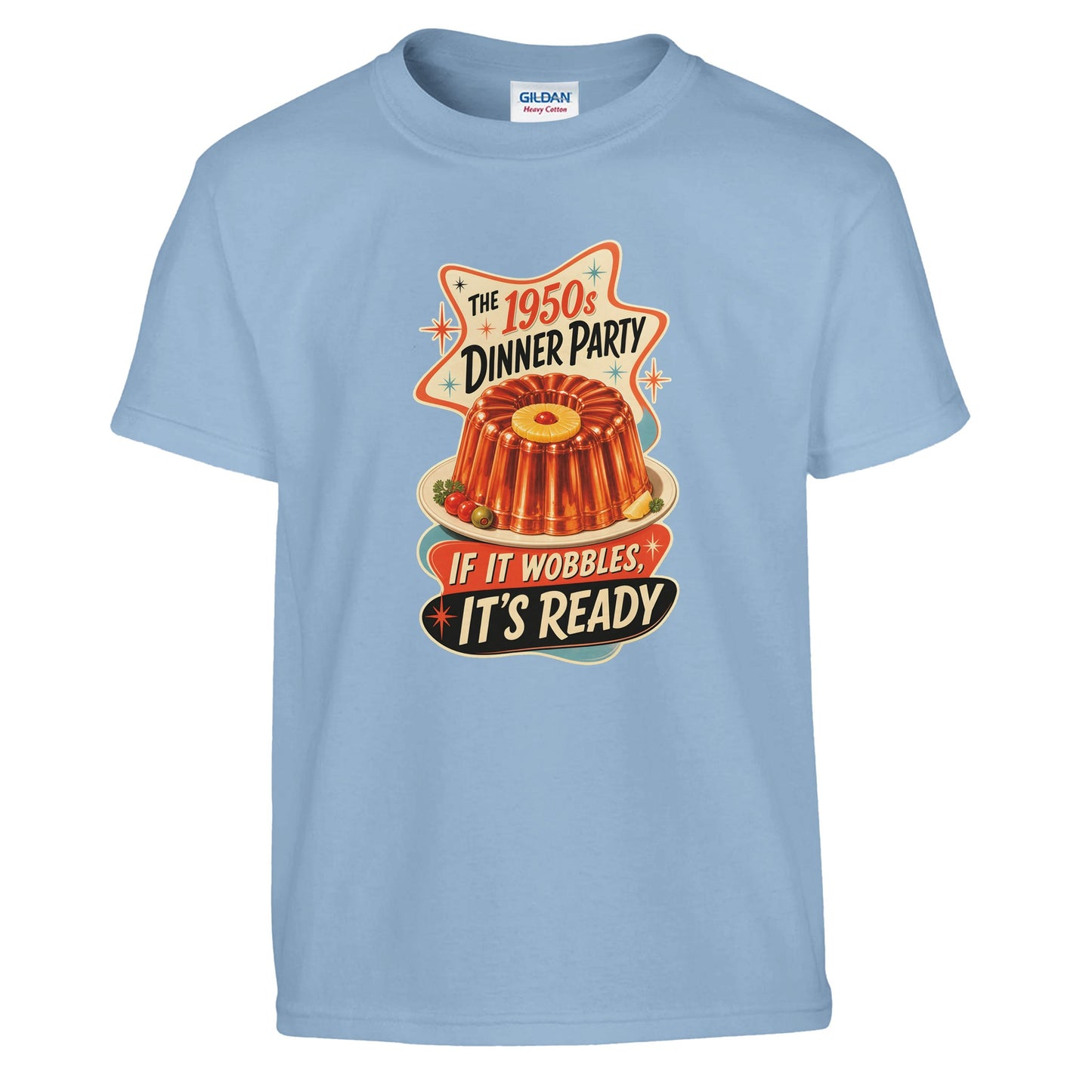 The 1950s Dinner Party — If It Wobbles, It's Ready Kids' T-shirt — product view 3