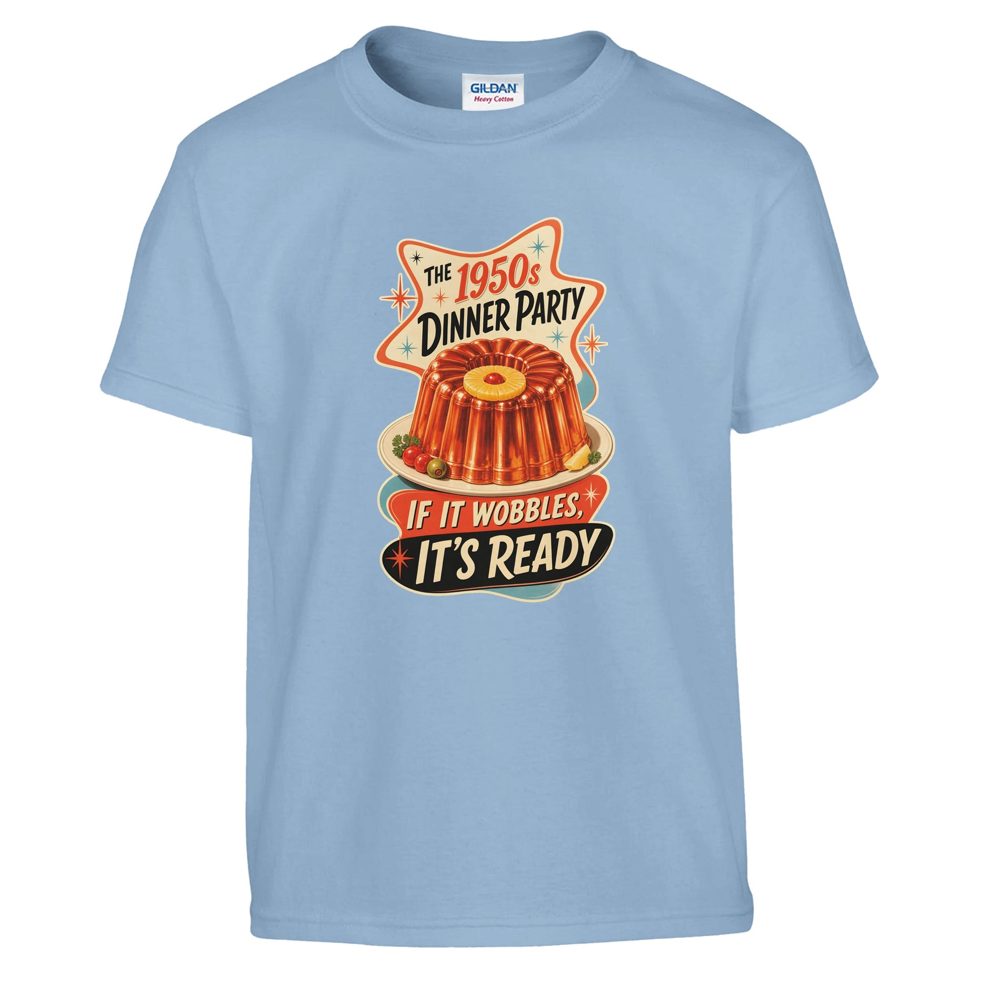 The 1950s Dinner Party — If It Wobbles, It's Ready Kids' T-shirt — product view 3