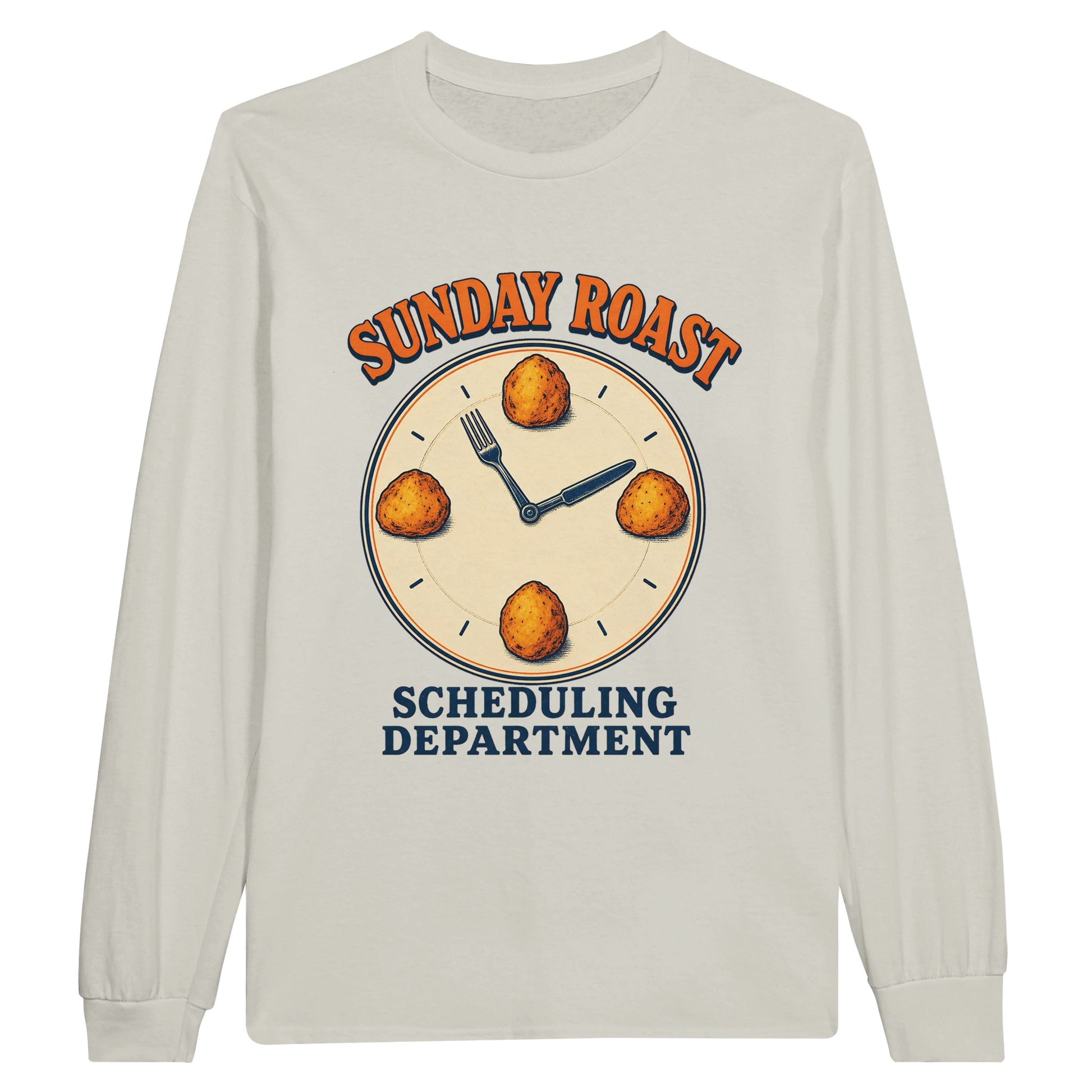 Sunday Roast Scheduling Department Long-Sleeve T-shirt — product view 4
