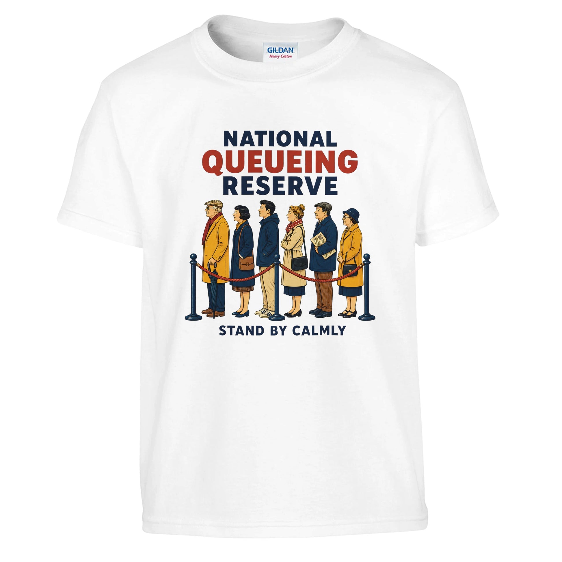 National Queueing Reserve – British Queue Graphic Kids' T-shirt — product view 1