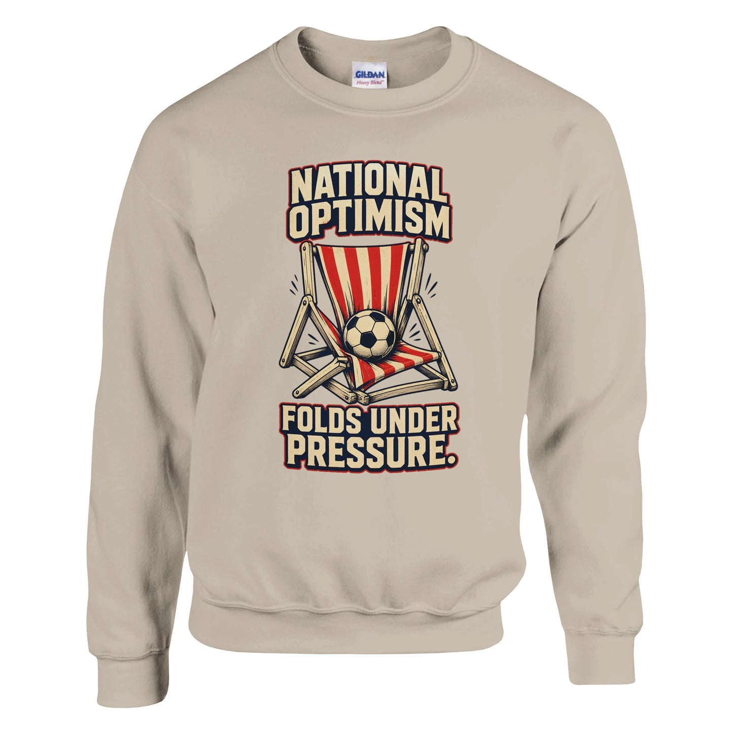 National Optimism Folds Under Pressure Football Sweatshirt — product view 14