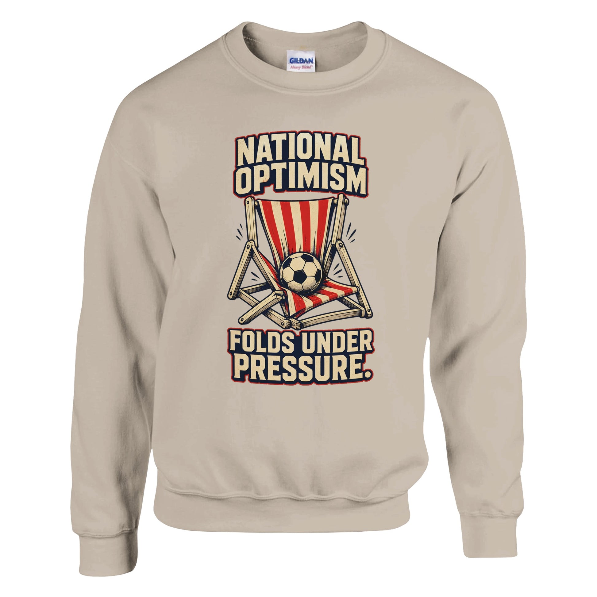 National Optimism Folds Under Pressure Football Sweatshirt — product view 14