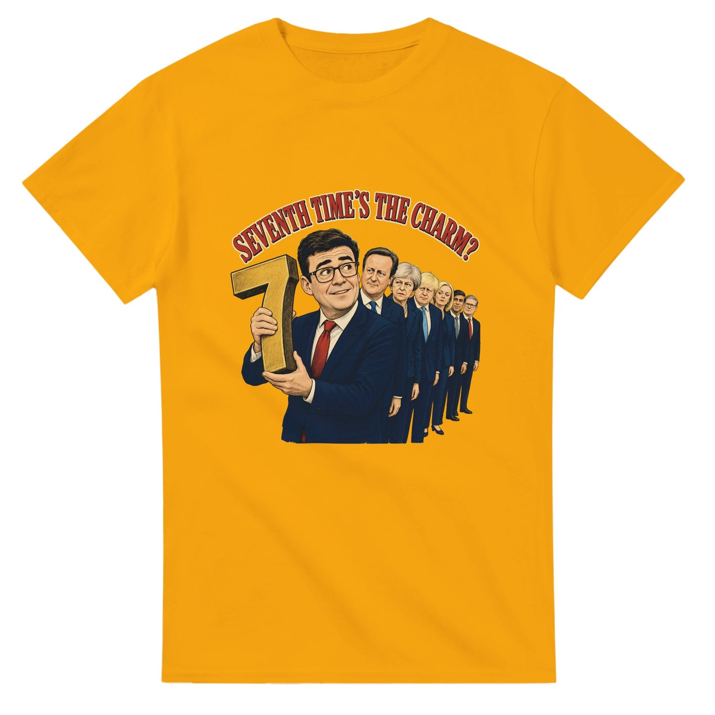 Seventh Time’s the Charm? UK Prime Minister Caricature T-shirt — product view 14