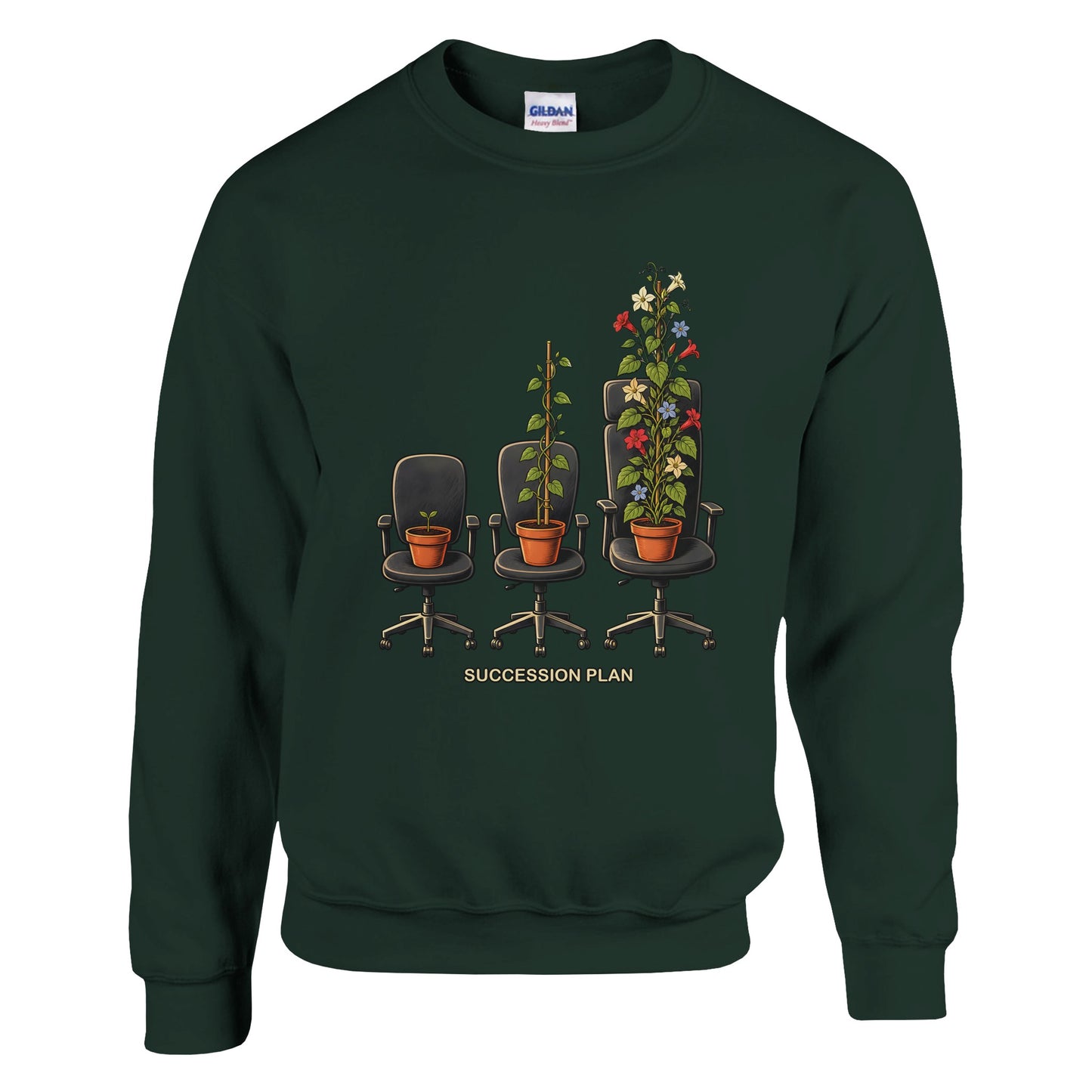 Succession Plan Office Chair Garden Graphic Sweatshirt — product view 7