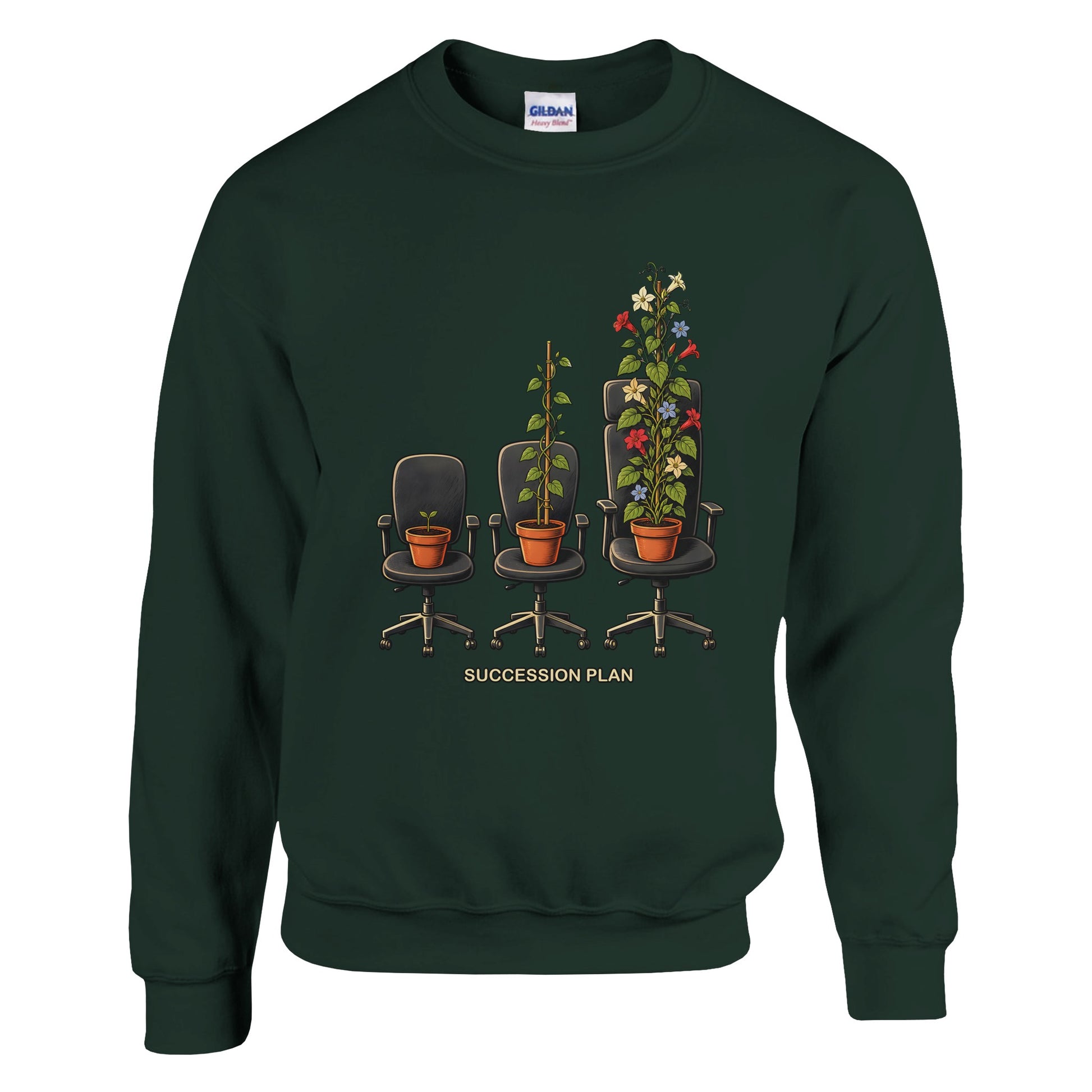 Succession Plan Office Chair Garden Graphic Sweatshirt — product view 7