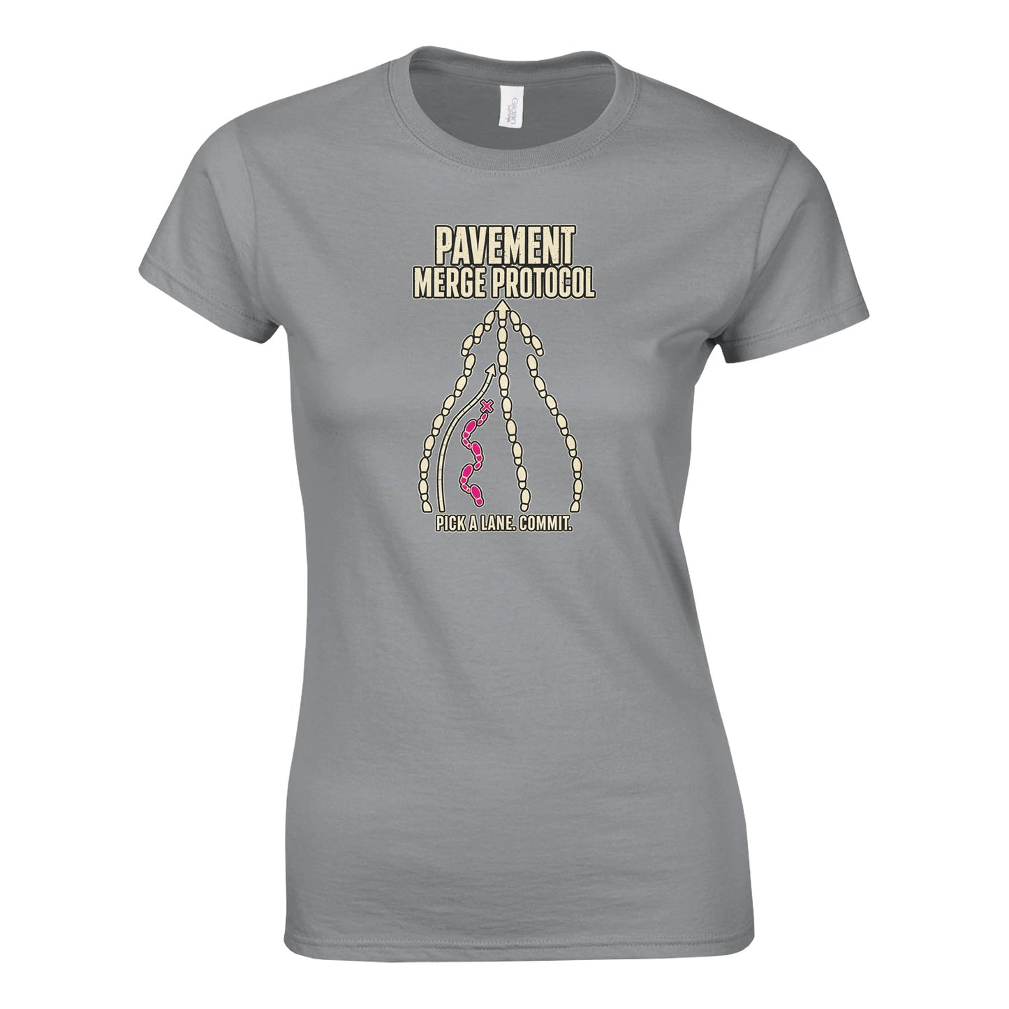 Pavement Merge Protocol — Pick a Lane Women's T-shirt — product view 10