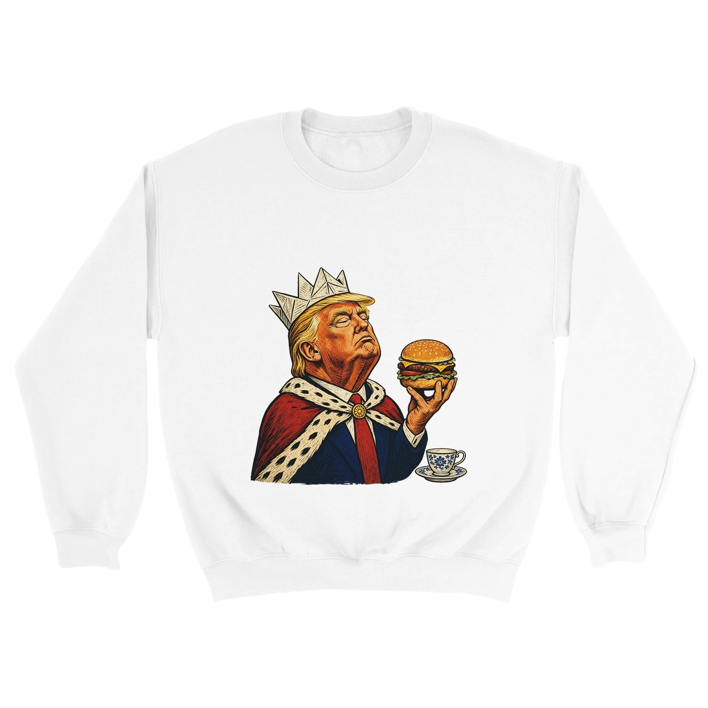 The Very Temporary Monarch — Trump Satire Sweatshirt — product view 18