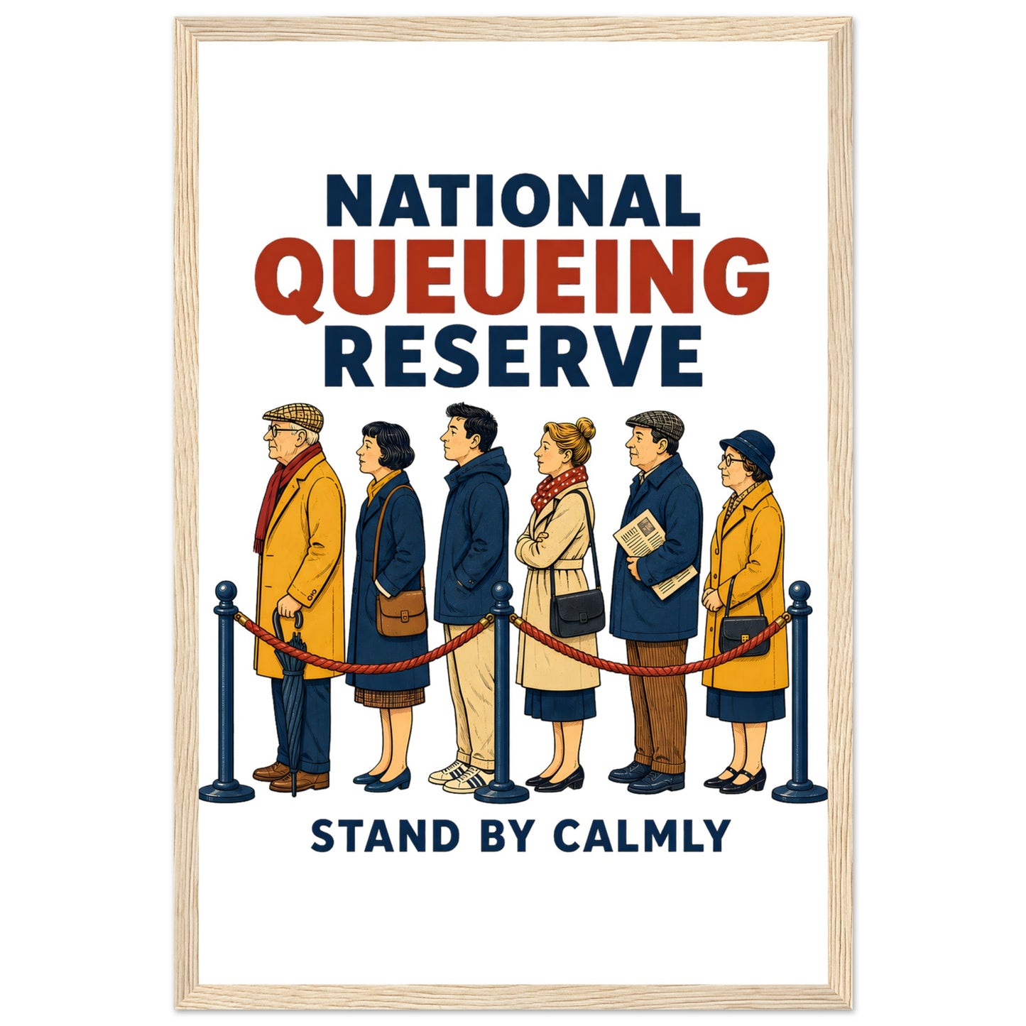 National Queueing Reserve – British Queue Graphic Framed Wall Art — product view 3