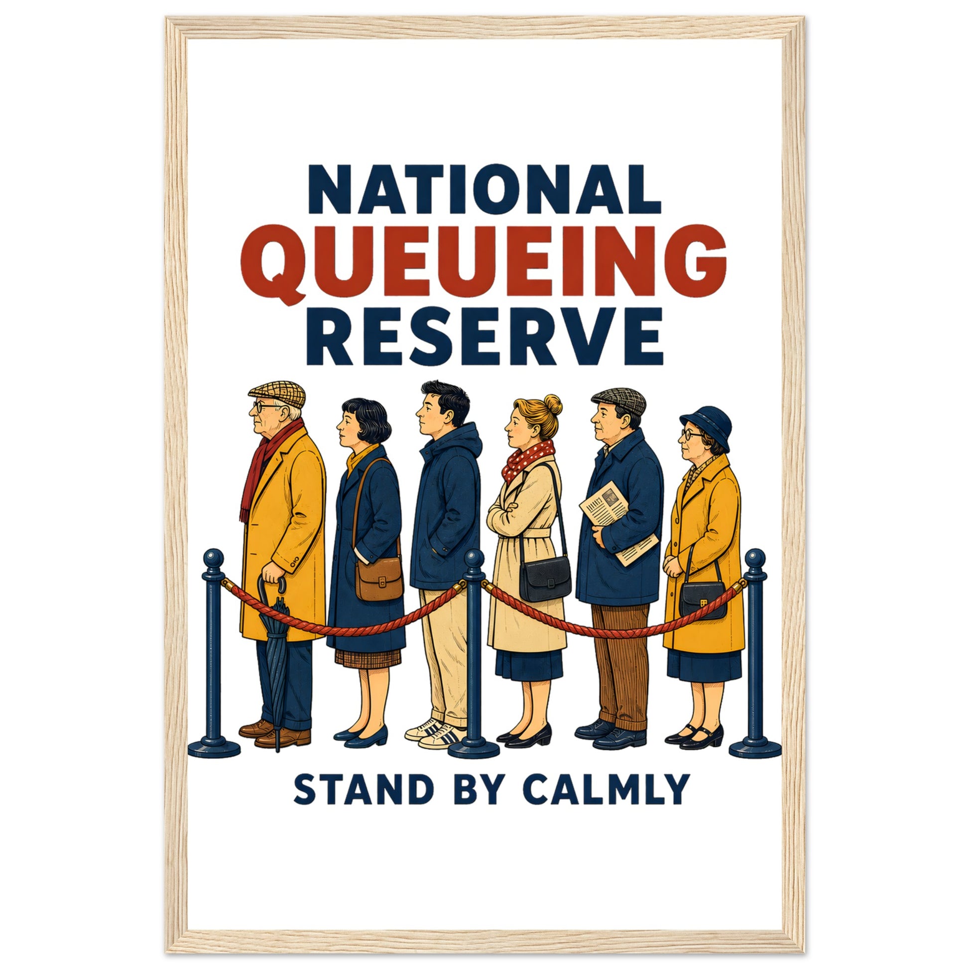 National Queueing Reserve – British Queue Graphic Framed Wall Art — product view 3