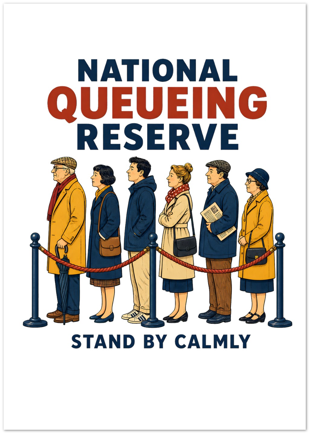 National Queueing Reserve – British Queue Graphic Greeting Card Pack