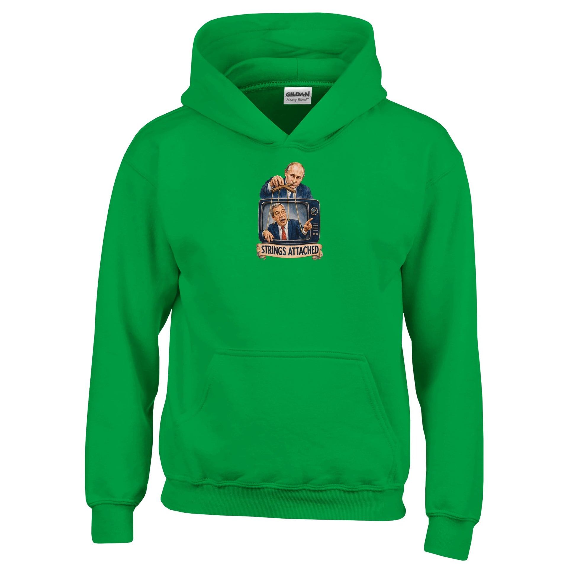 Strings Attached Political Satire Kids' Hoodie — product view 8