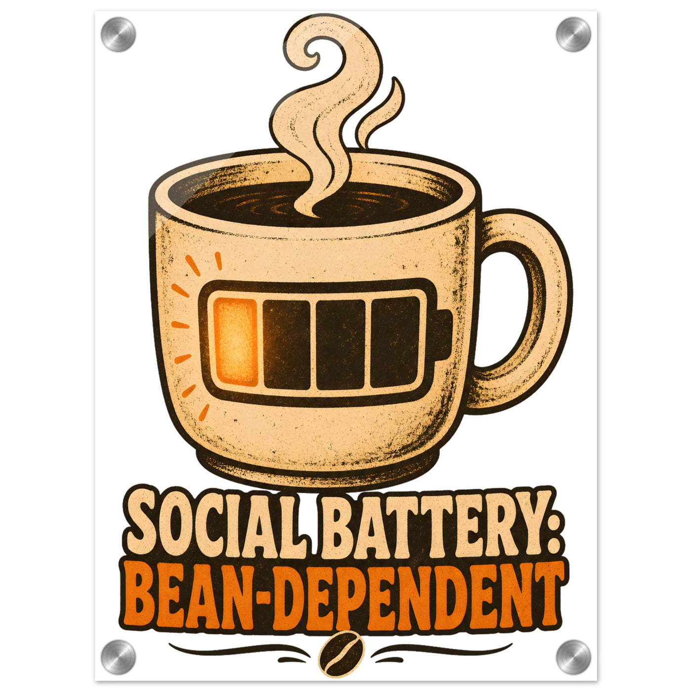 Social Battery: Bean-Dependent Graphic Acrylic Print