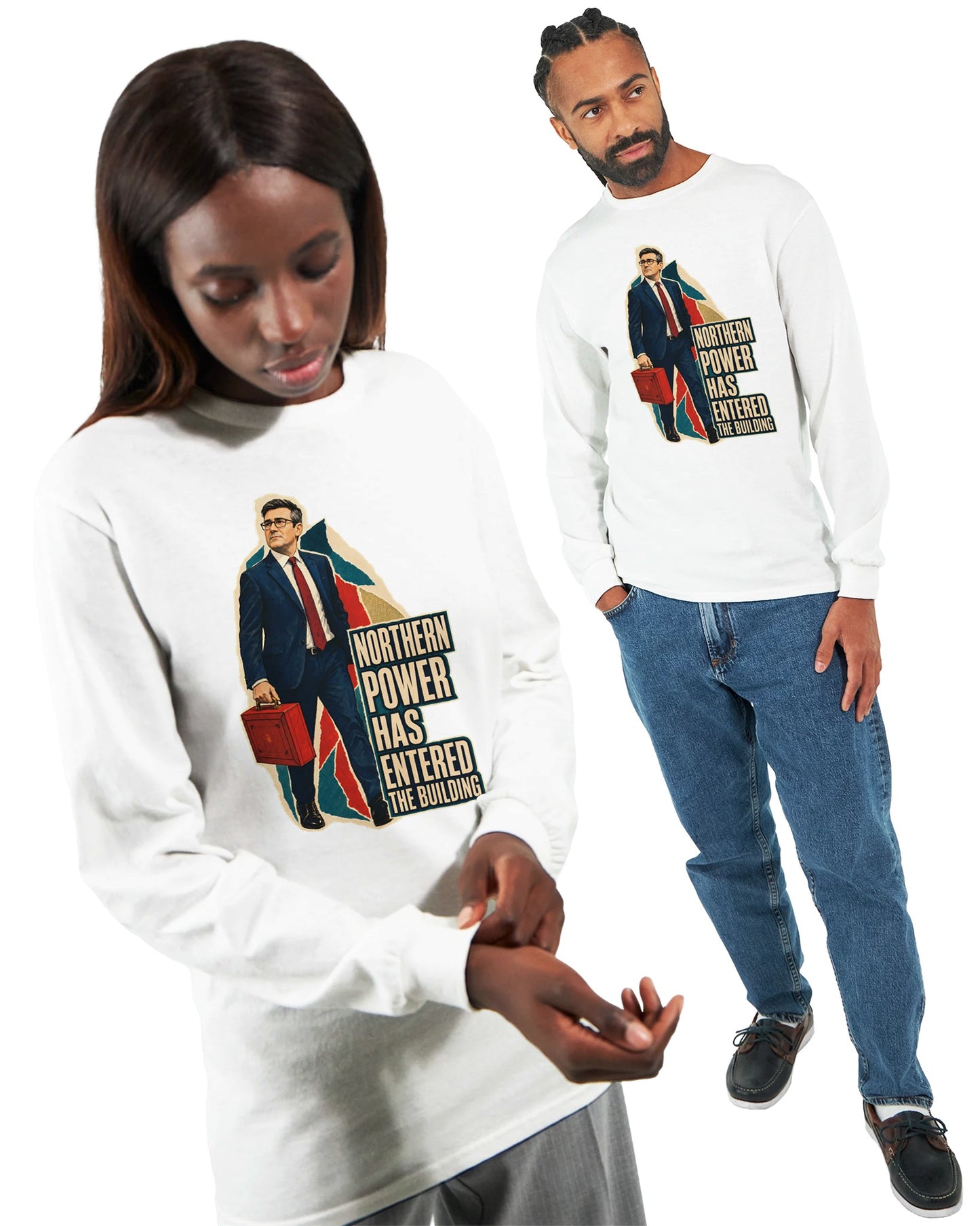 Northern Power Has Entered the Building Tote Bag Long-Sleeve T-shirt — product view 15