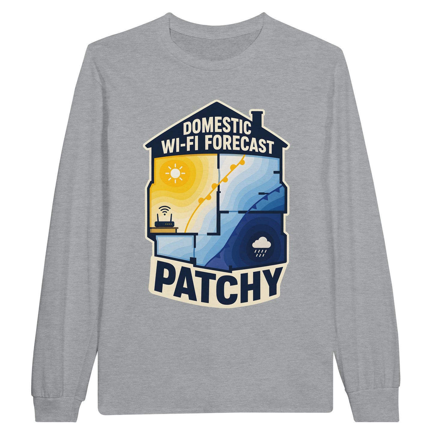 Domestic Wi-Fi Forecast Patchy Long-Sleeve T-shirt — product view 10