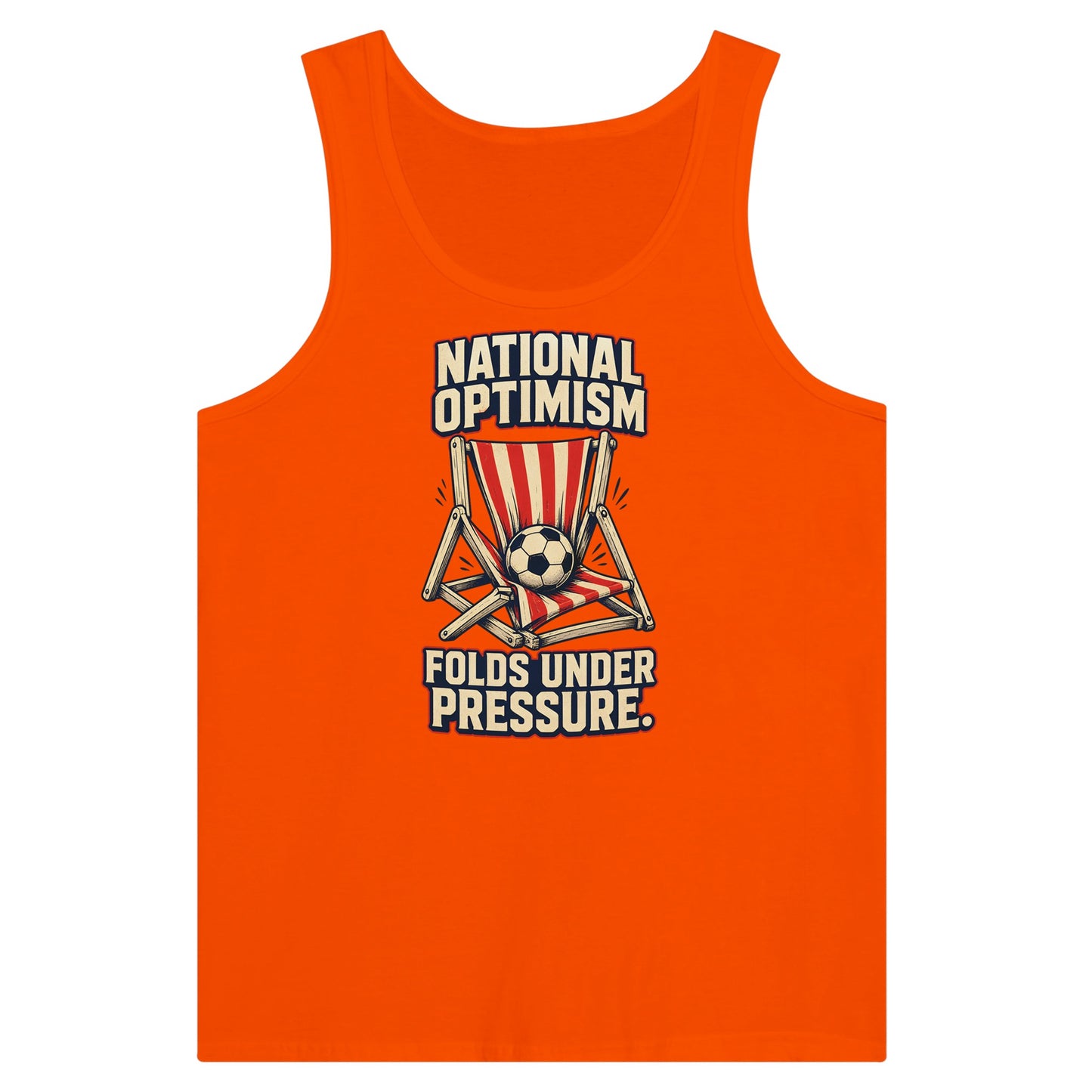 National Optimism Folds Under Pressure Football Premium Unisex Tank Top — product view 7