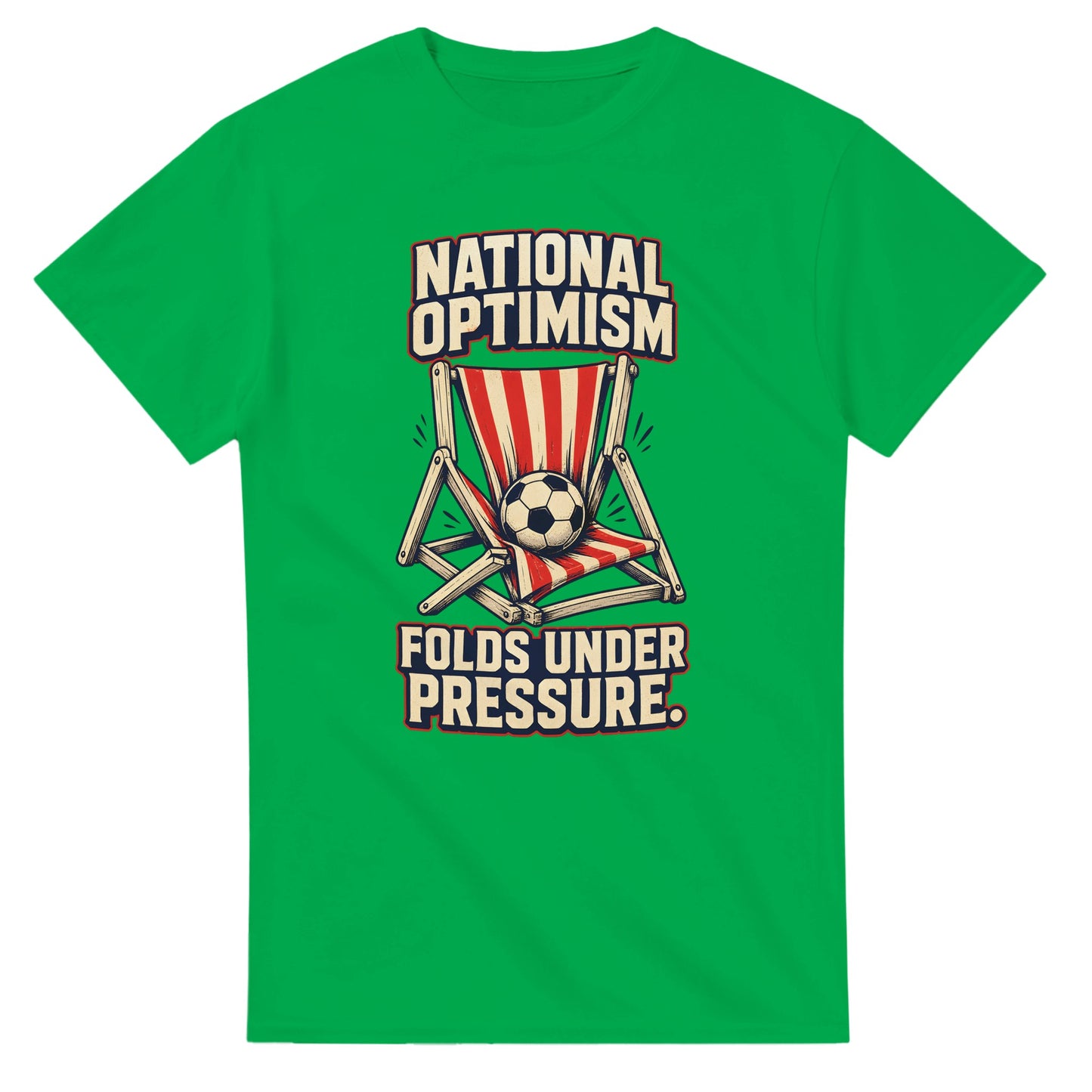 National Optimism Folds Under Pressure Football T-shirt — product view 11
