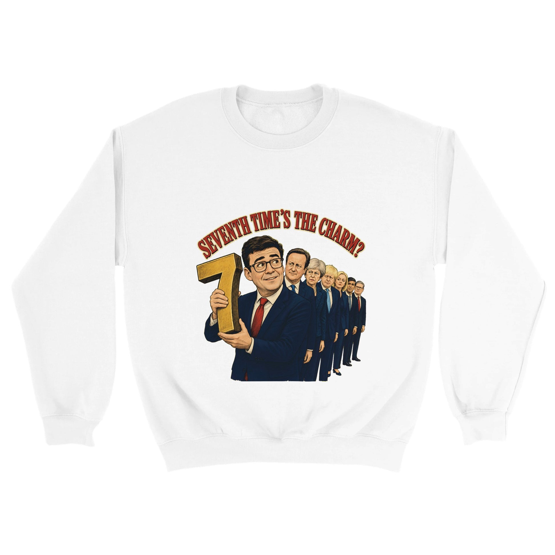 Seventh Time’s the Charm? UK Prime Minister Caricature Sweatshirt — product view 6