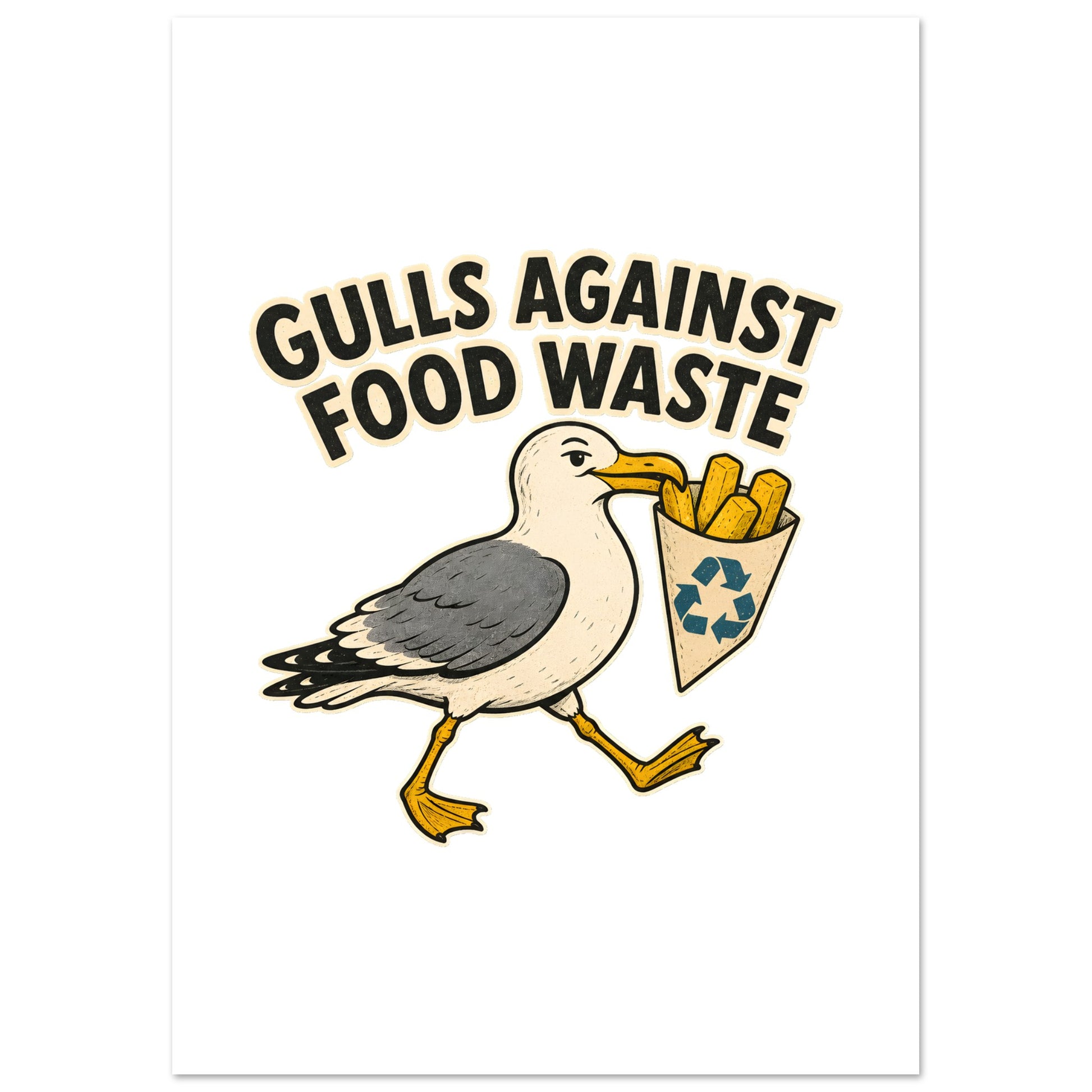 Gulls Against Food Waste Graphic Poster — product view 2